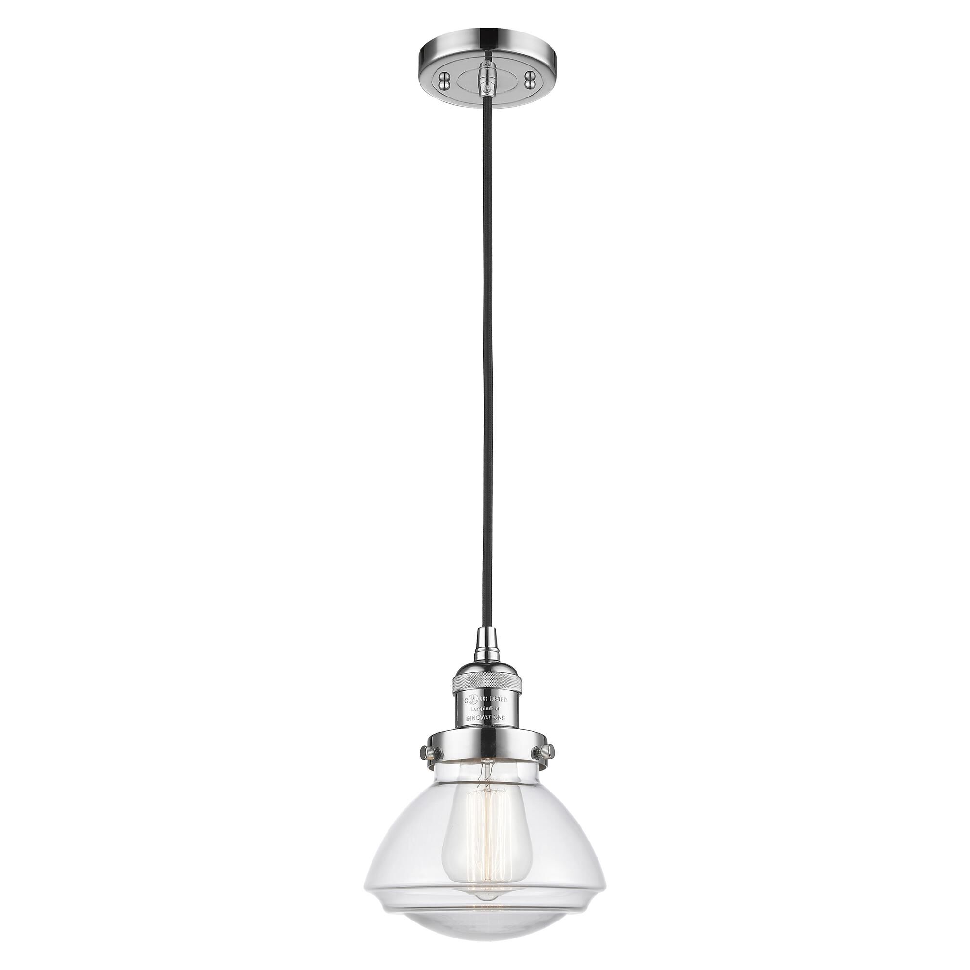 Shown in Polished Chrome finish and Bell glass and Glass shade