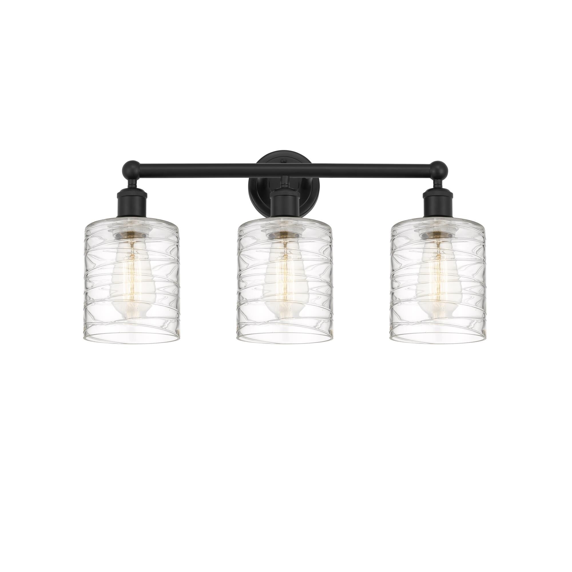 Shown in Matte Black, Deco Swirl finish and Deco Swirl glass and Deco Swirl Glass shade