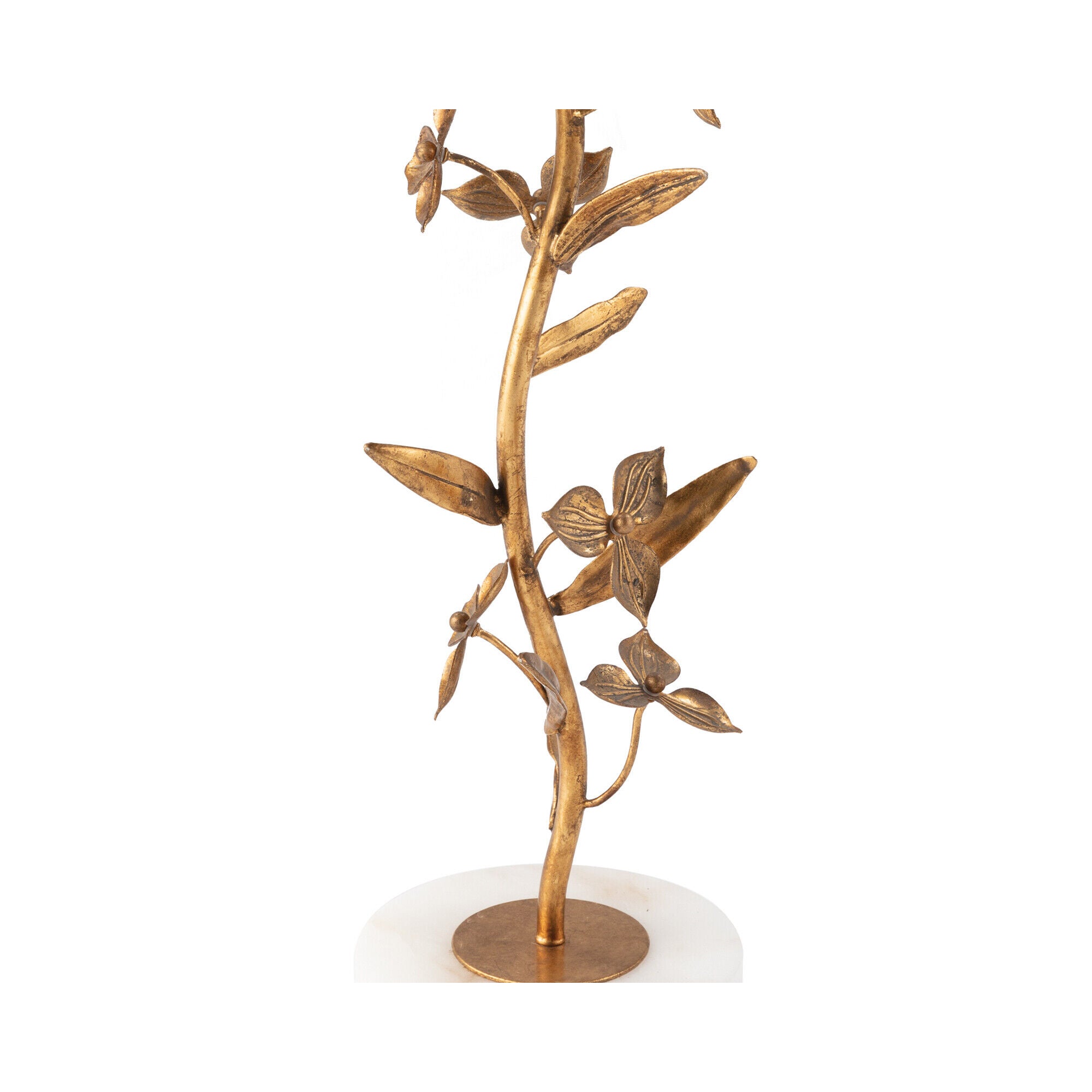 Shown in Brass finish and - None - shade