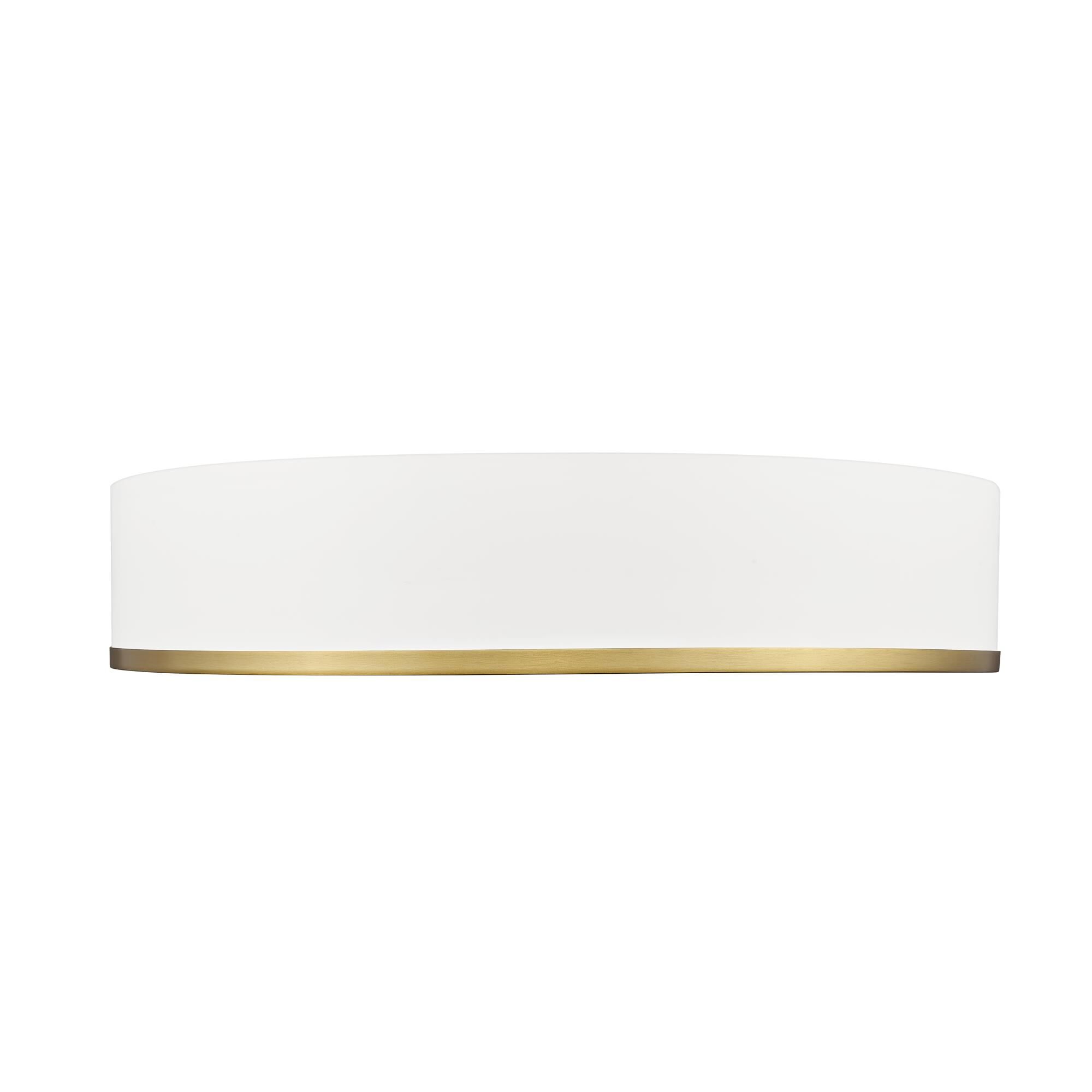Shown in Matte White + Modern Gold finish and Frosted glass and Frosted shade