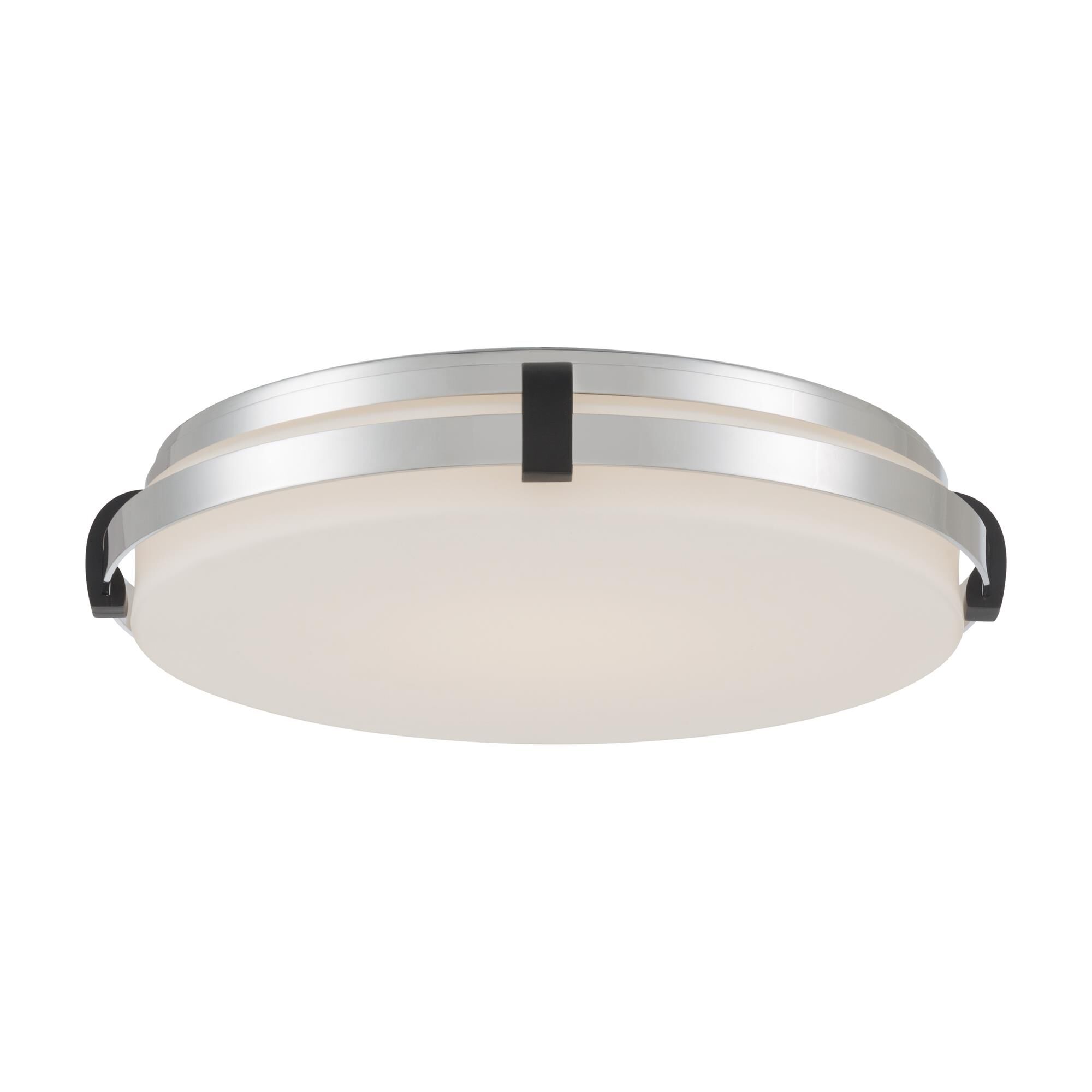 Shown in Chrome and Dark Matte Black finish and Etched Opal glass