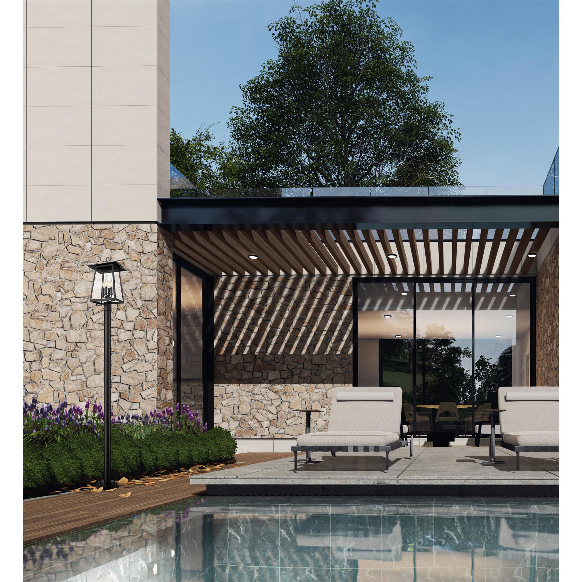 Shown in Black finish and Clear Seedy glass and Clear Seedy shade