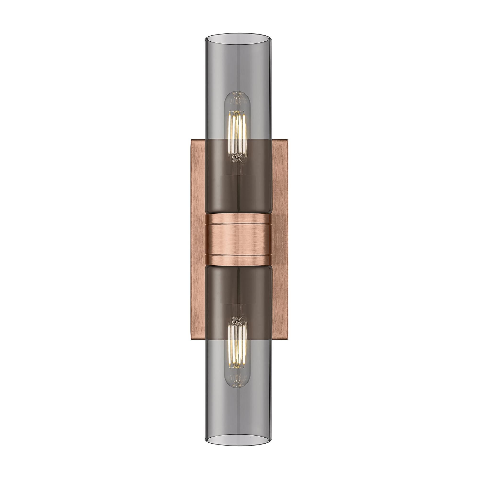Shown in Antique Copper finish and Plated Smoke glass