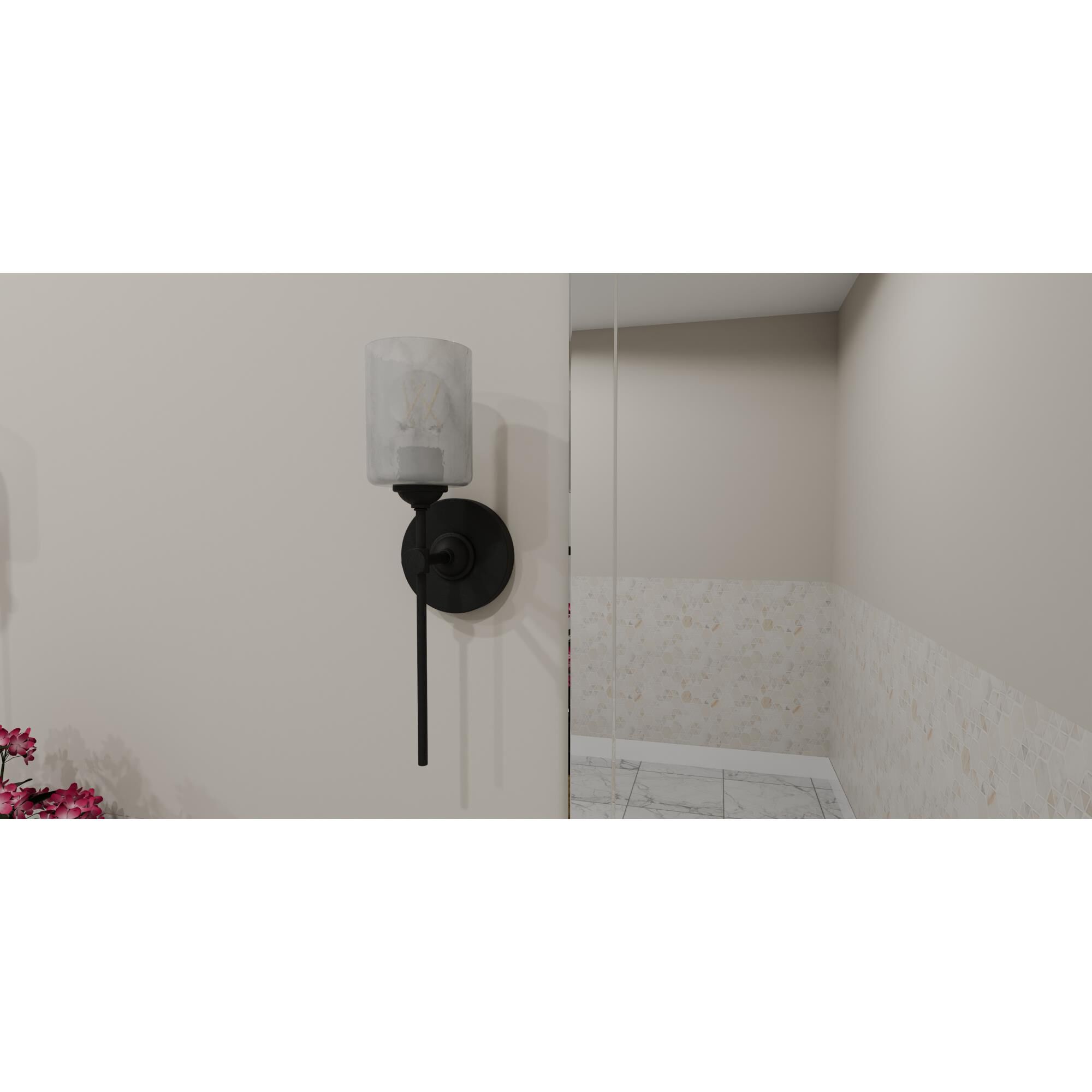 Shown in Matte Black finish and Marble glass