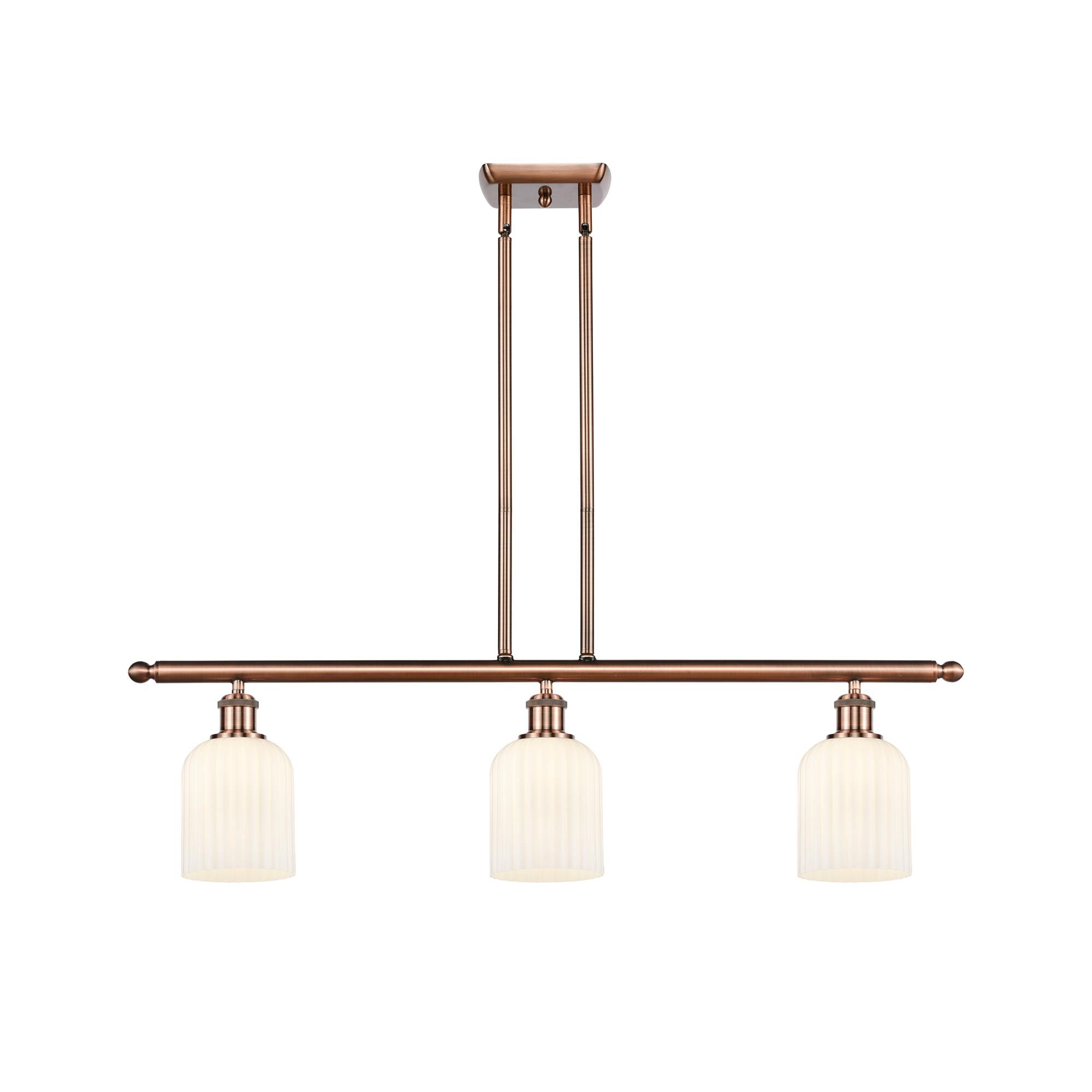 Shown in Antique Copper finish and Gloss White shade