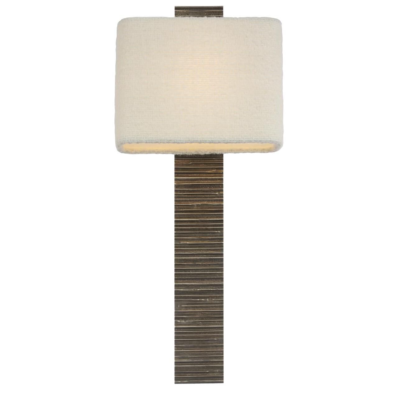 Shown in Ridged Graphite finish and Boucle Rectangle shade