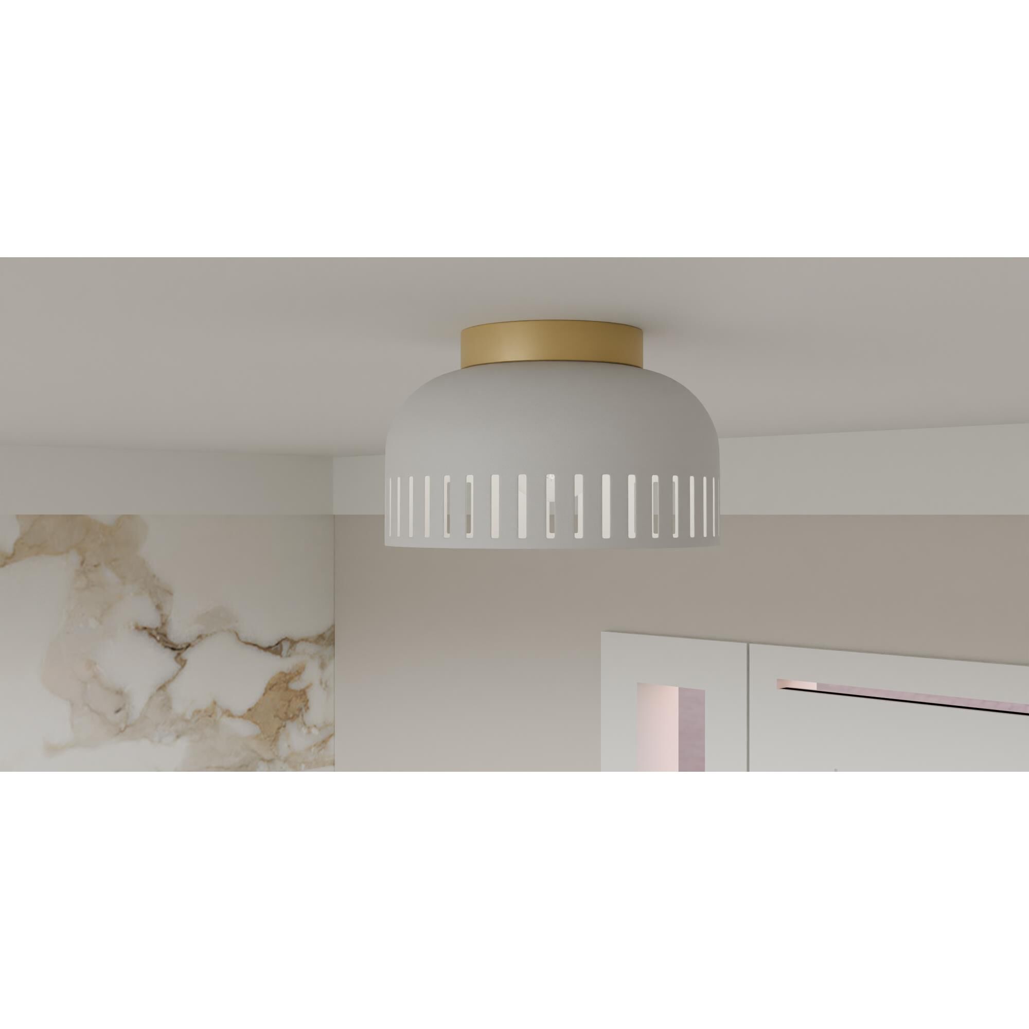 Shown in Matte White finish and Metal shade