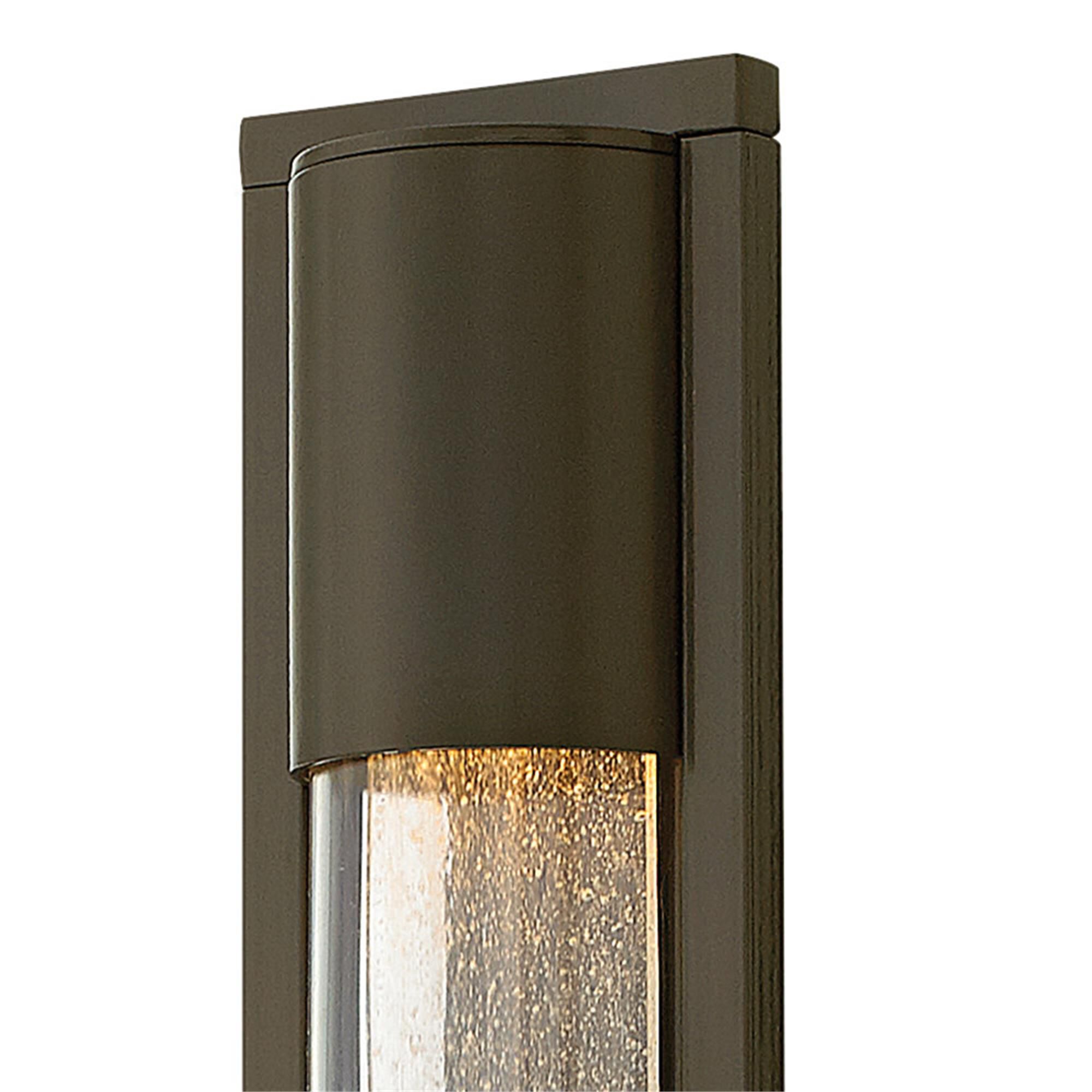 Shown in Bronze finish and Clear Acrylic Outside Cylinder & Seedy  Inside Panel glass
