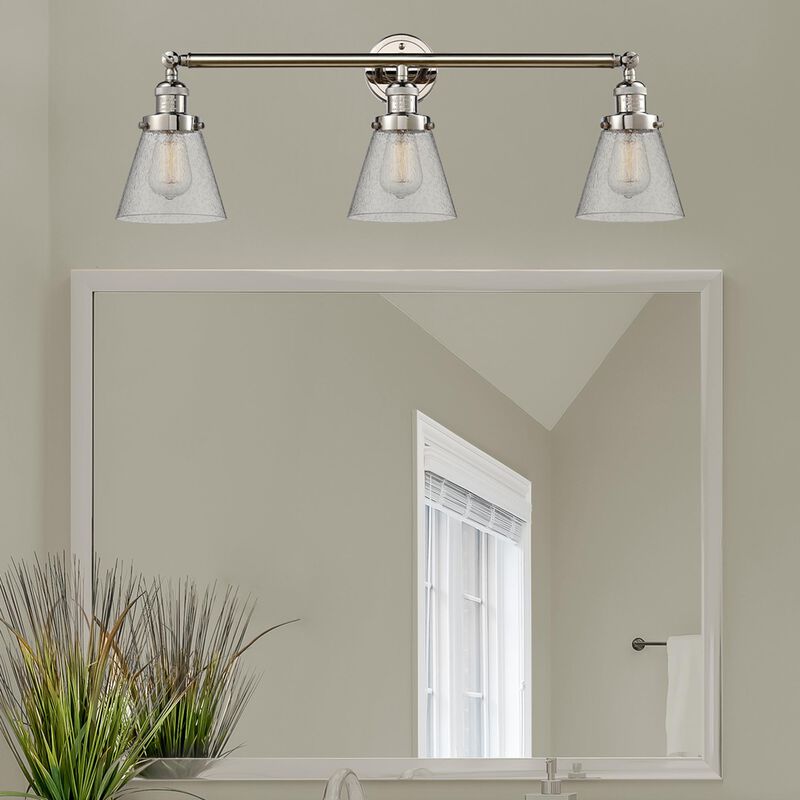 Bruno Marashlian Small Cone 30 Inch 3 Light Bath Vanity Light by Innovations Lighting