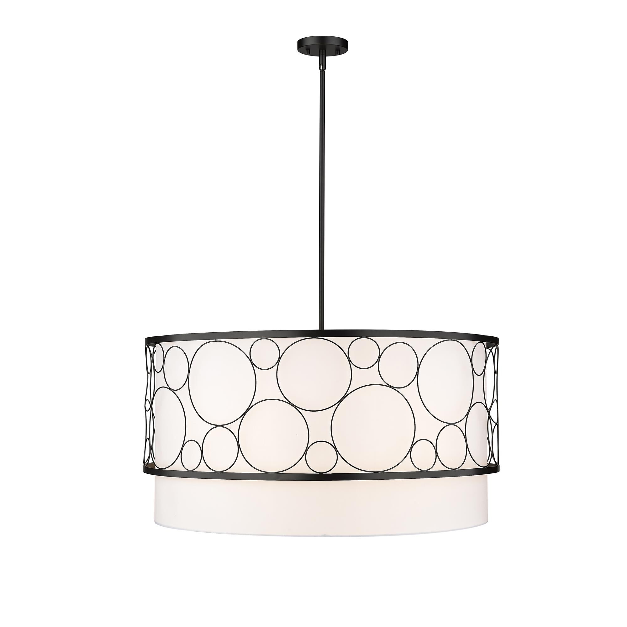 Shown in Matte Black finish and White glass and White shade