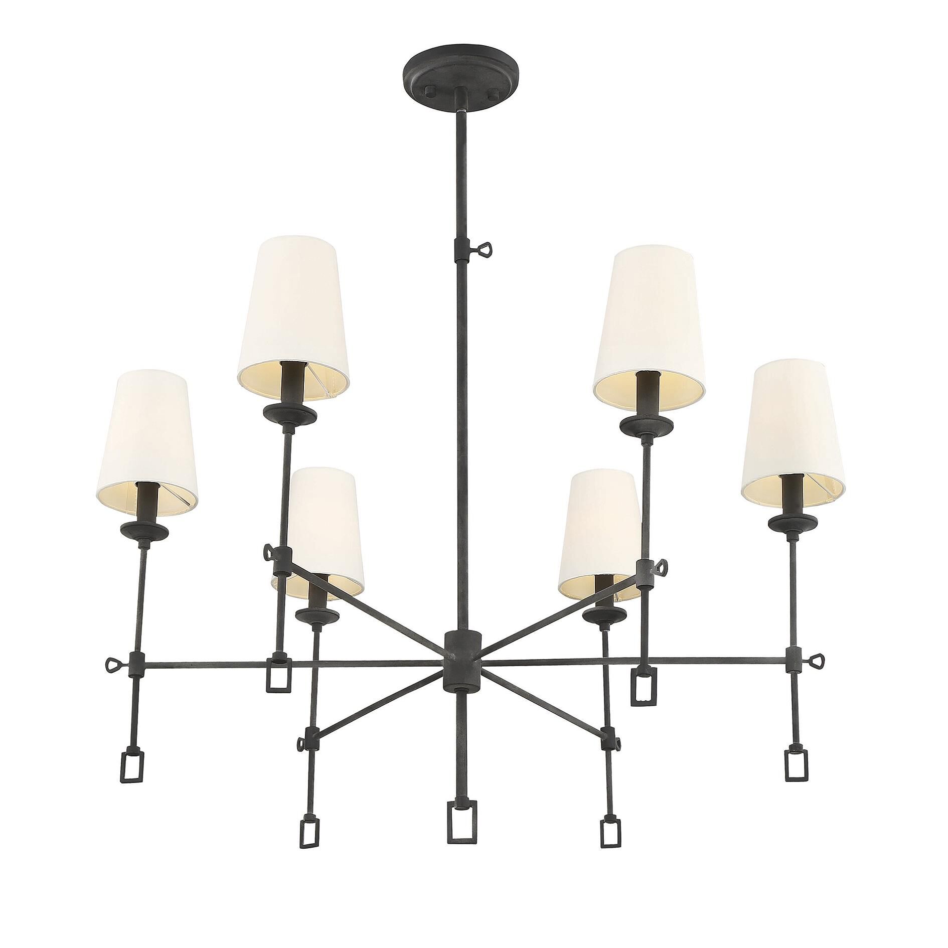 Shown in Oxidized Black finish and Fabric shade