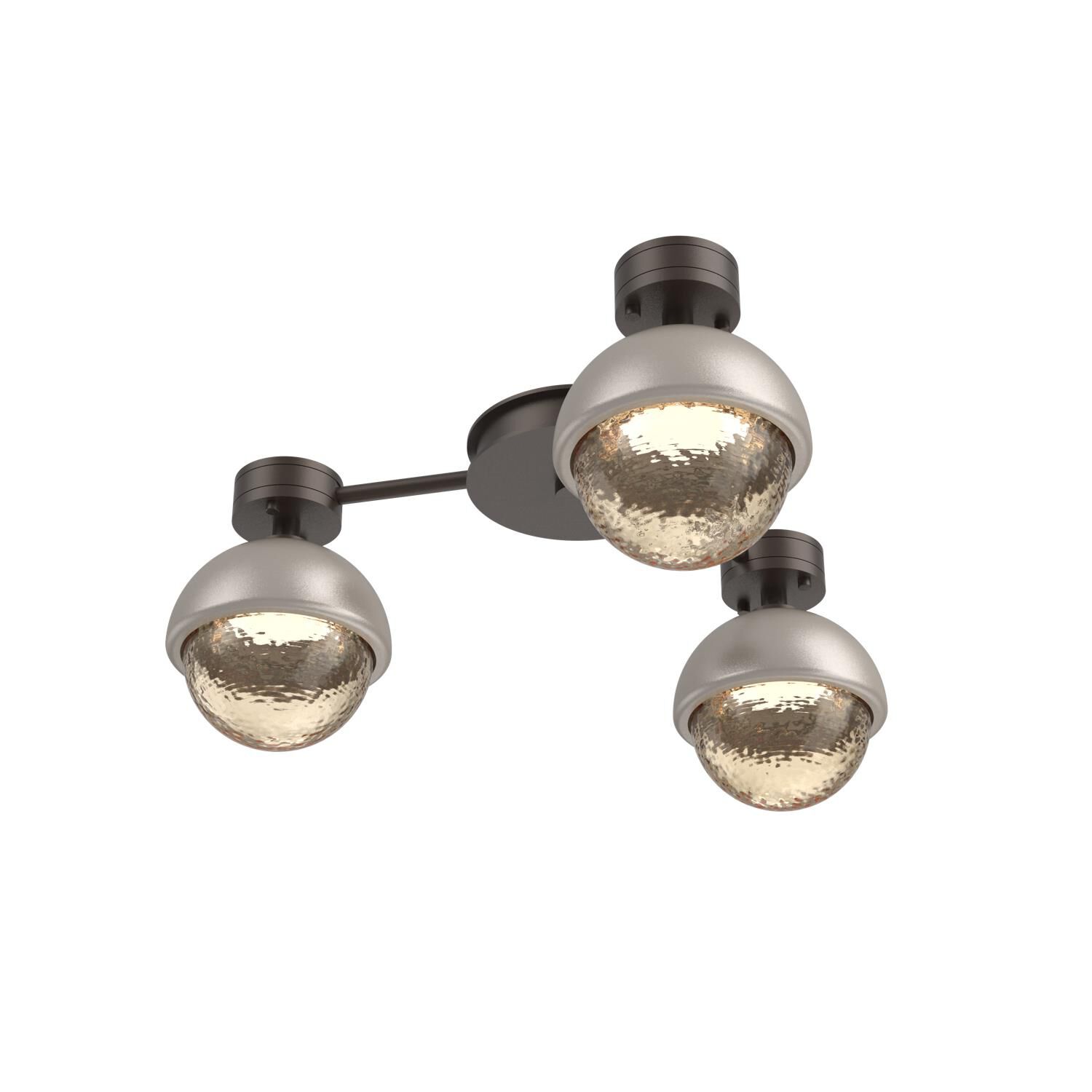 Shown in Flat Bronze finish and Amber glass and Beige Silver accent