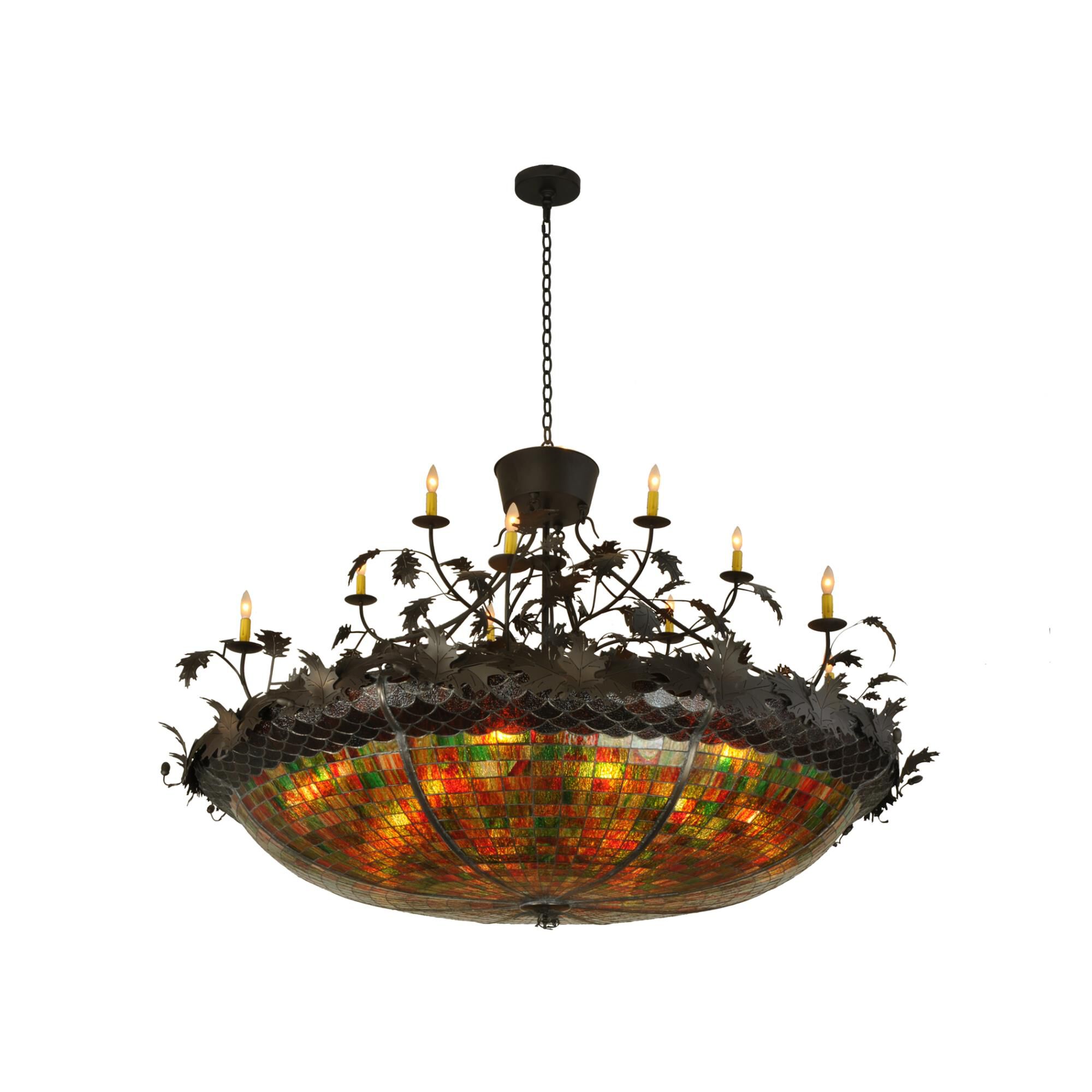 Greenbriar Oak 72 Inch 4 Light Chandelier by Meyda Lighting