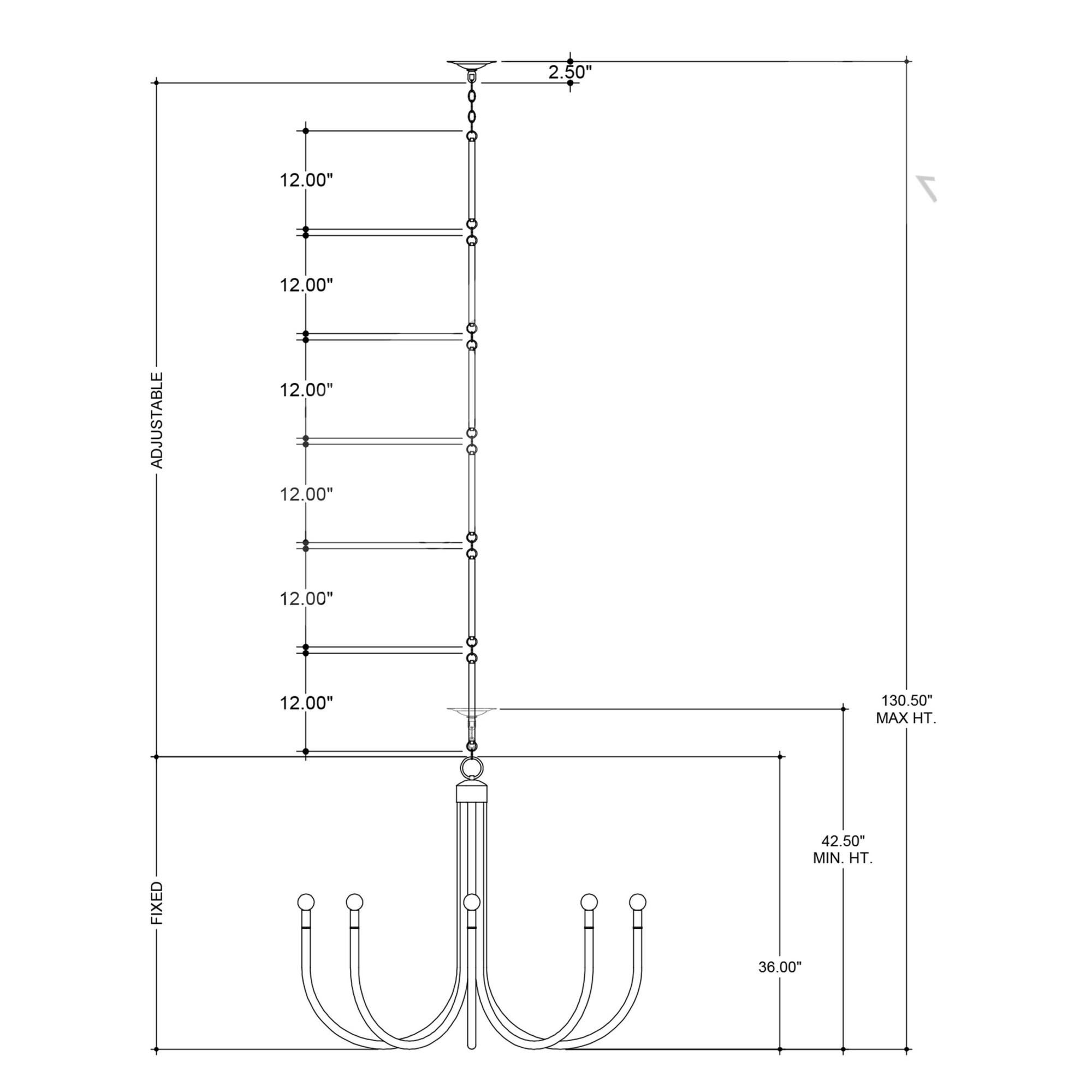 Samsara 42 Inch 8 Light Chandelier by Currey and Company