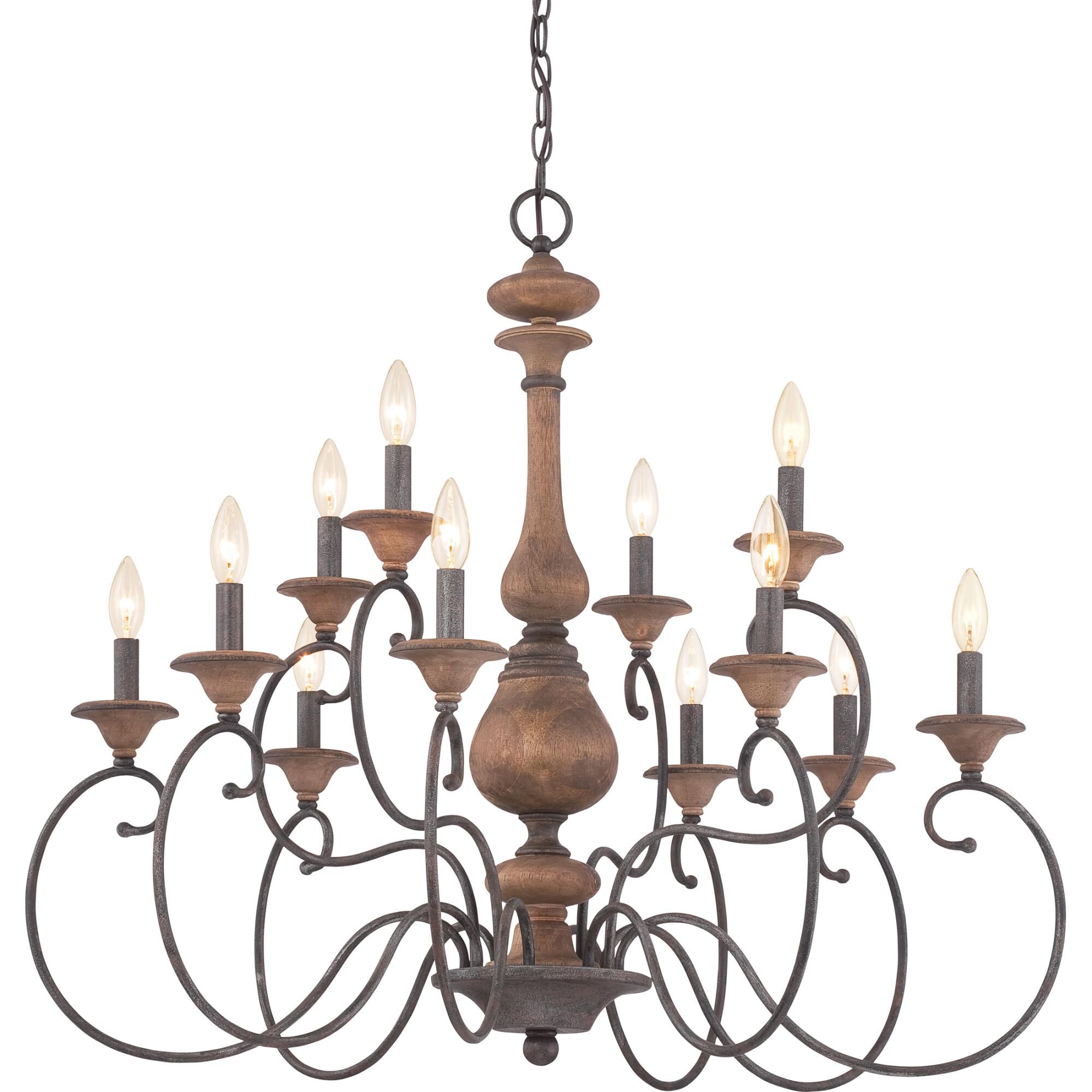 Auburn 36 Inch 12 Light Chandelier by Quoizel