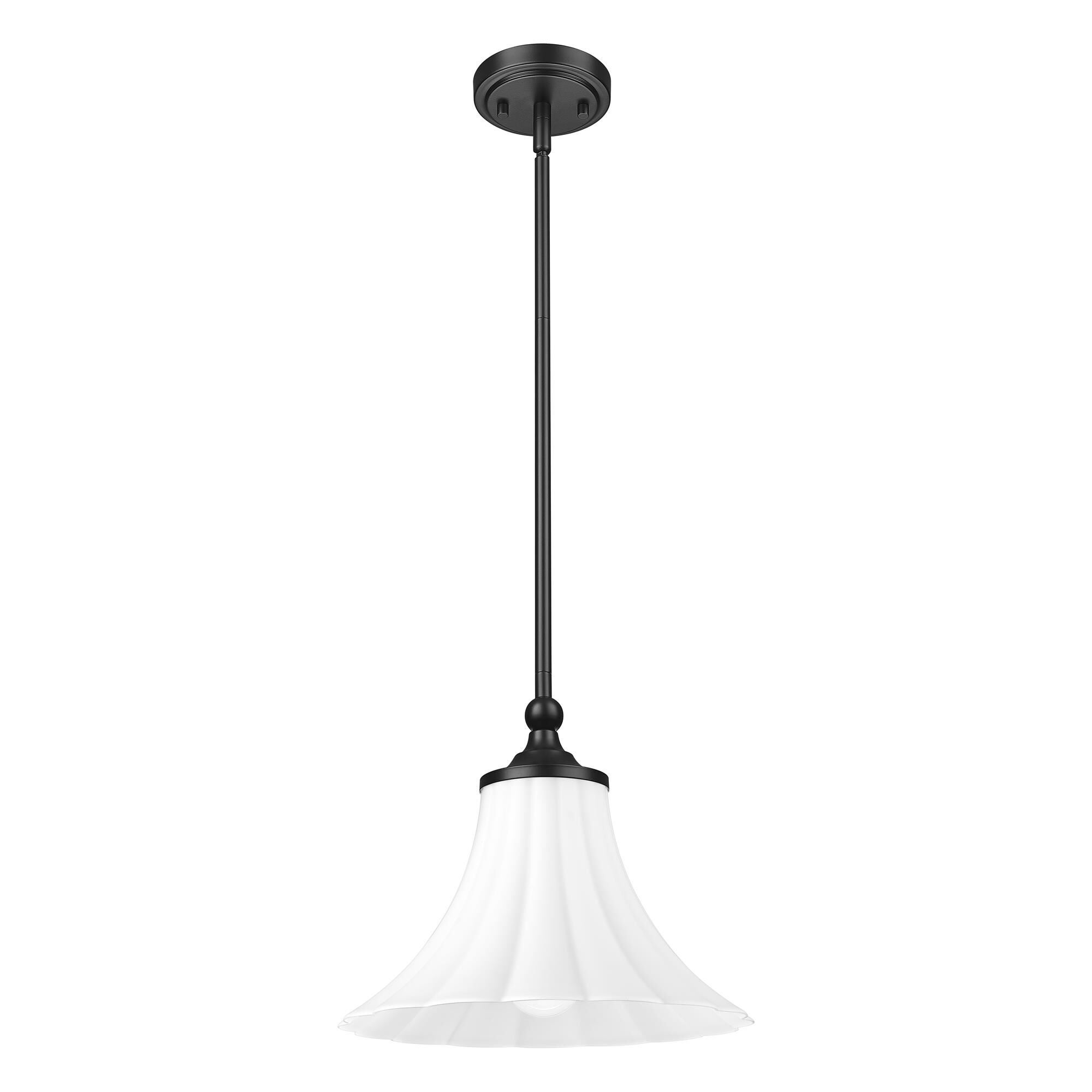 Shown in Matte Black finish and Opal Etched glass
