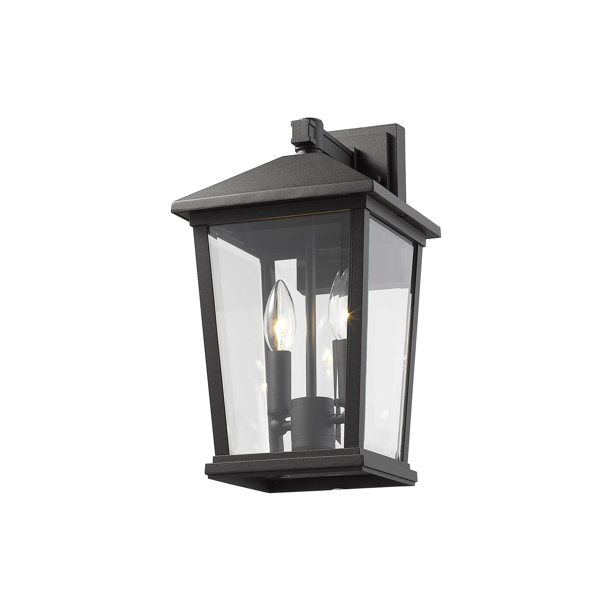 Shown in Black finish and Glass shade