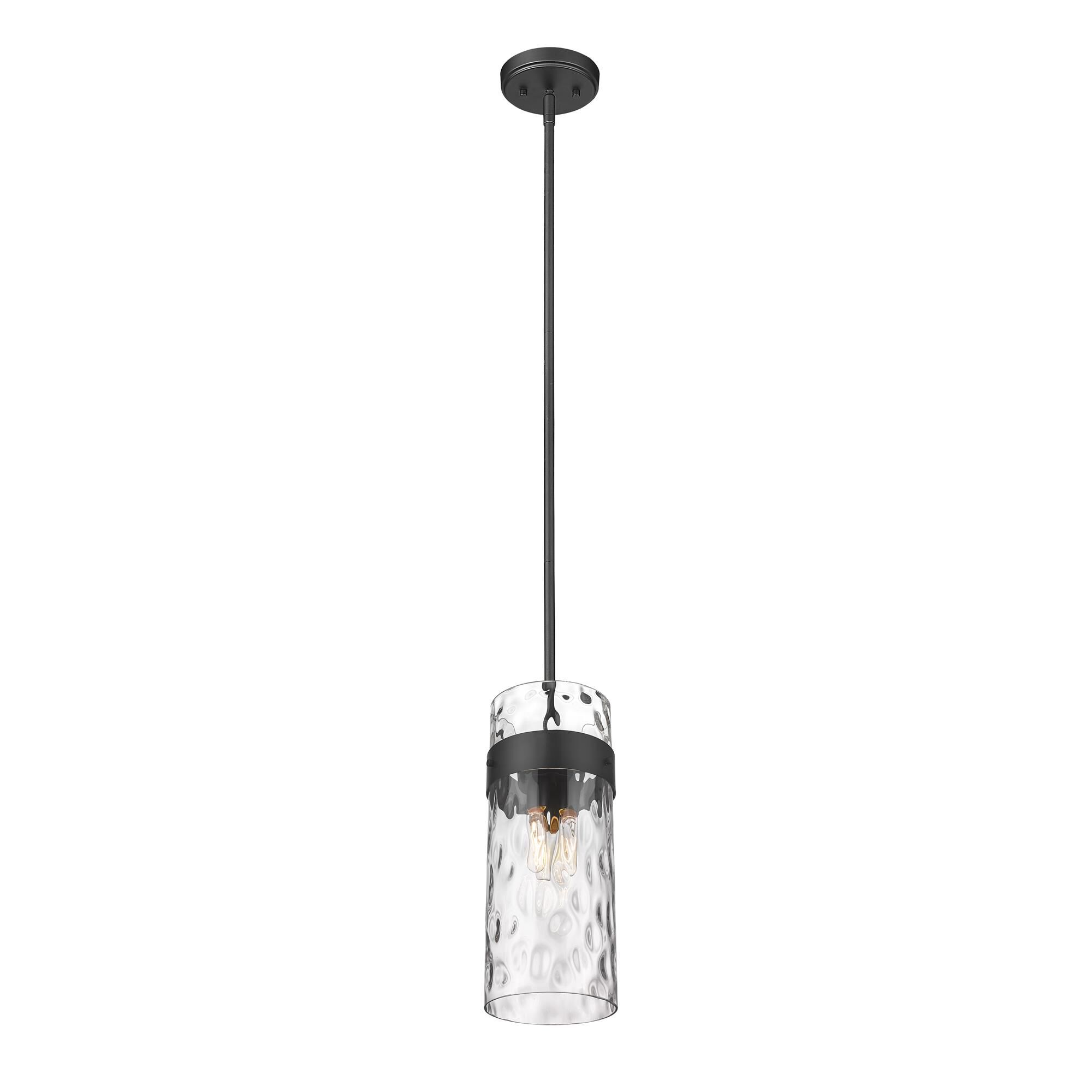 Shown in Matte Black finish and Glass shade
