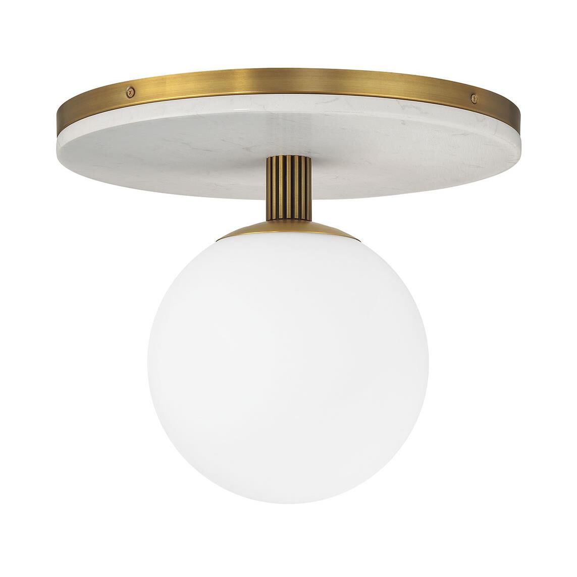 Shown in Antique Brass finish and Opal Etched glass