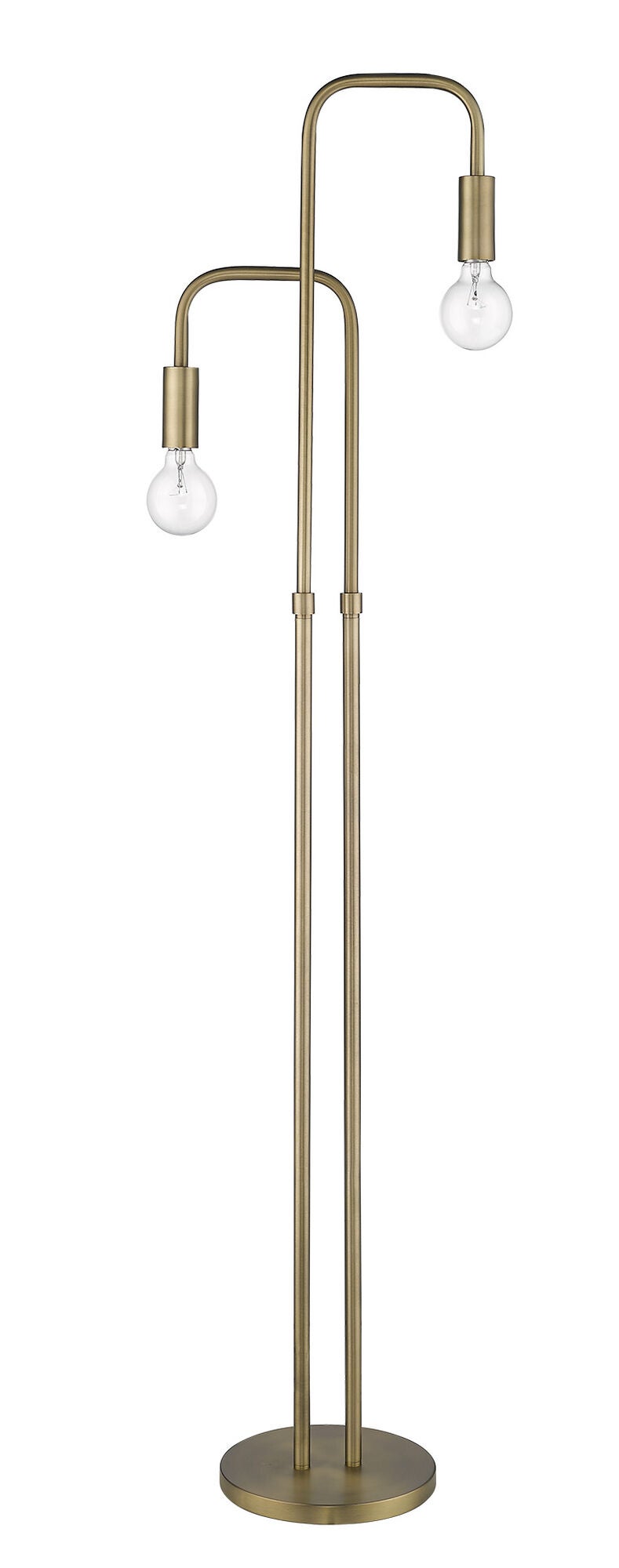 Shown in Aged Brass finish and -- glass and -- shade