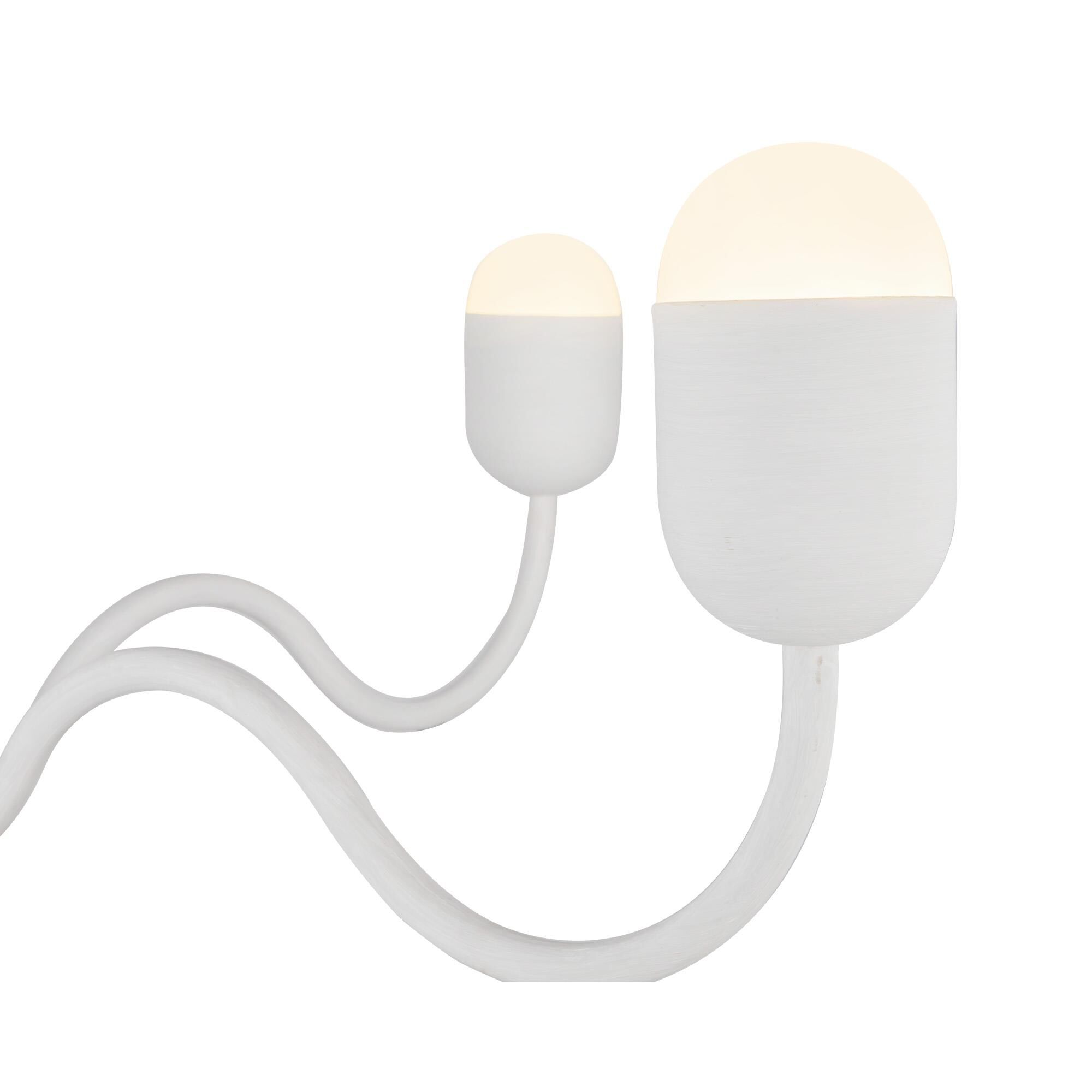 Shown in Antique White finish and Opal glass