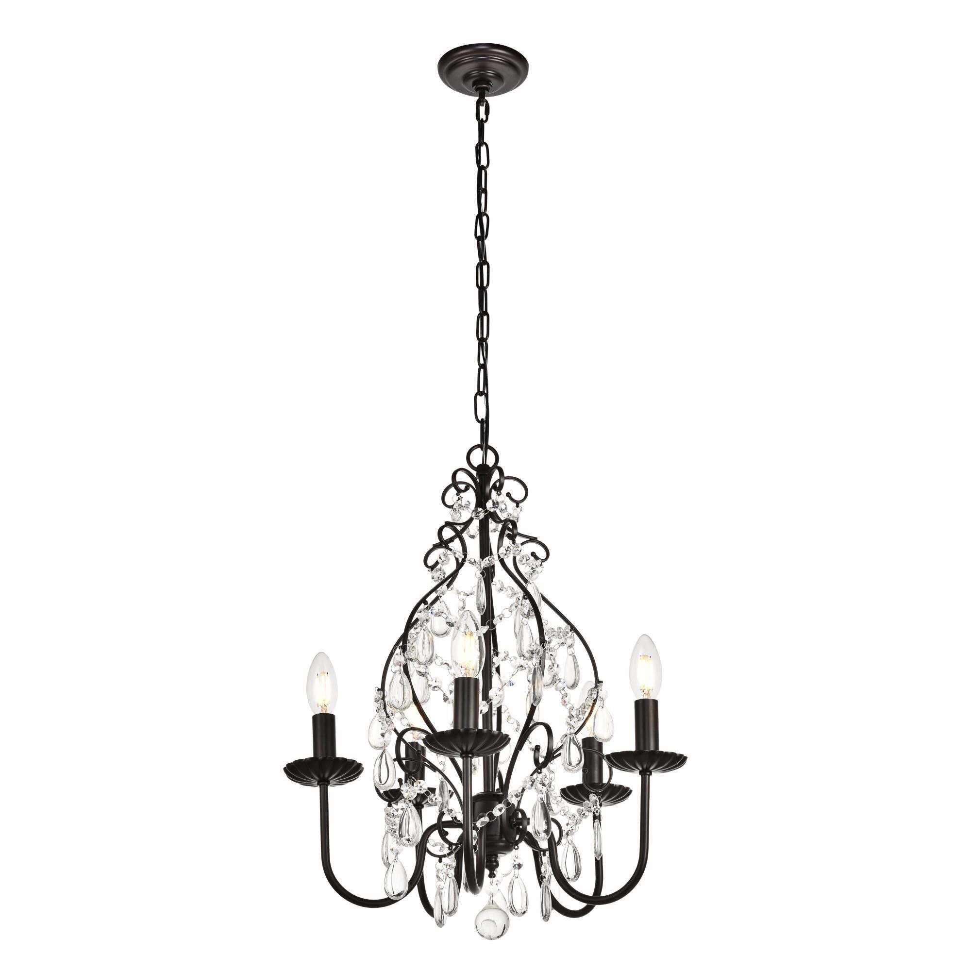 Blaise 17 Inch 5 Light Mini Chandelier by Elegant Lighting