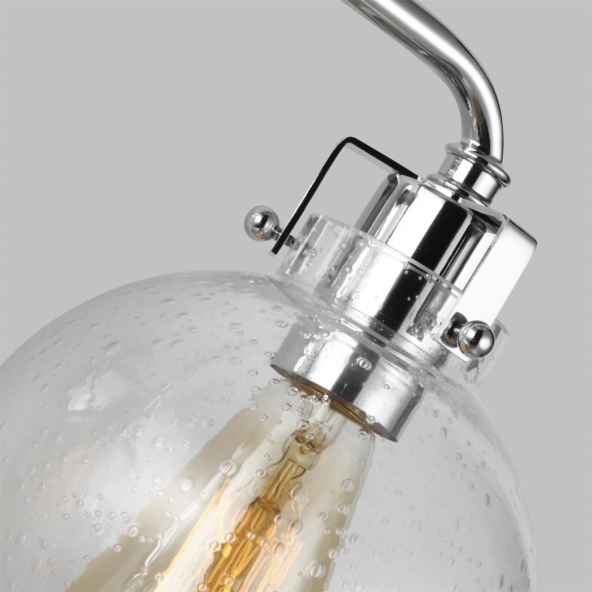 Shown in Polished Nickel-Textrured Black finish and Clear Seeded glass