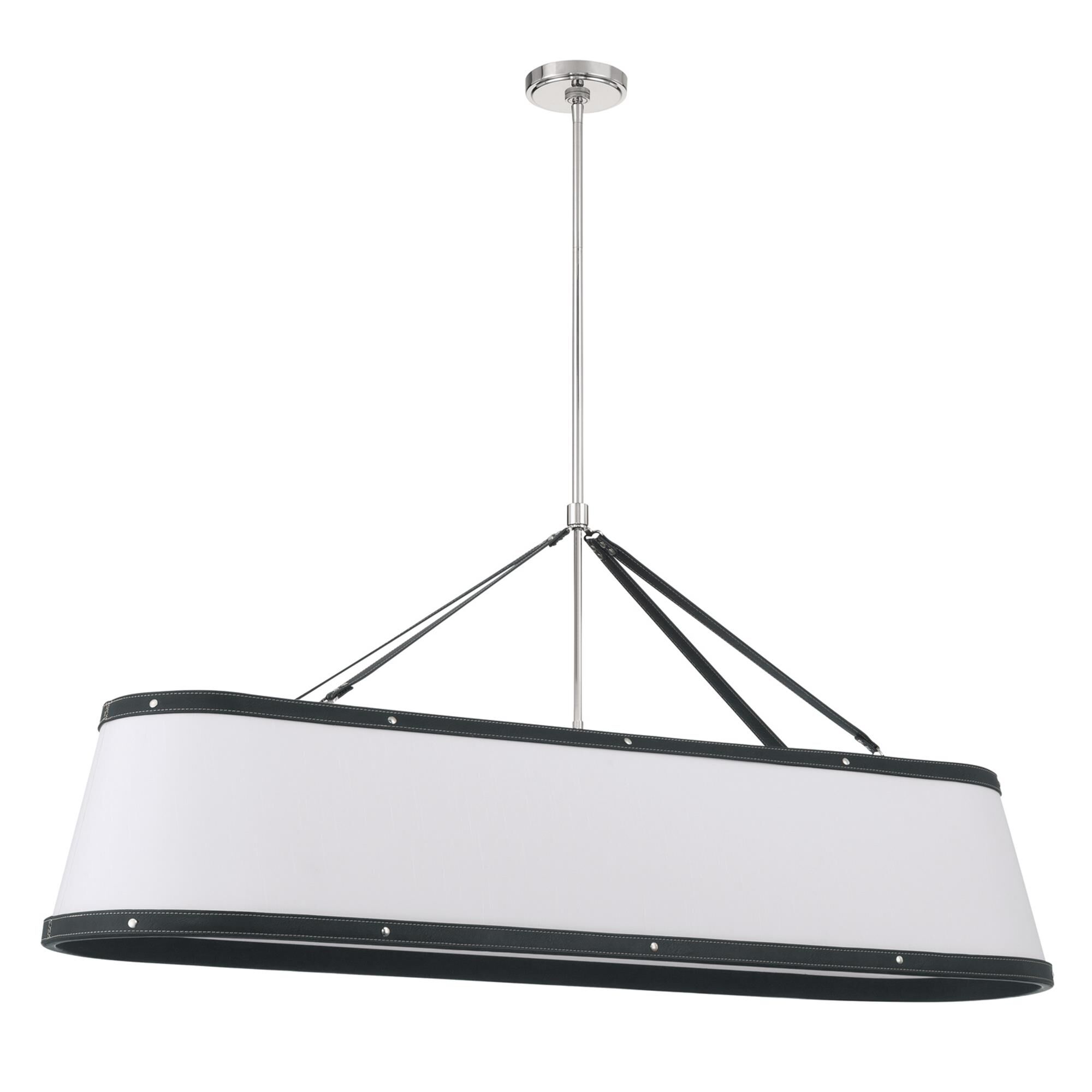Shown in Polished Nickel finish and Fabric glass and Fabric shade