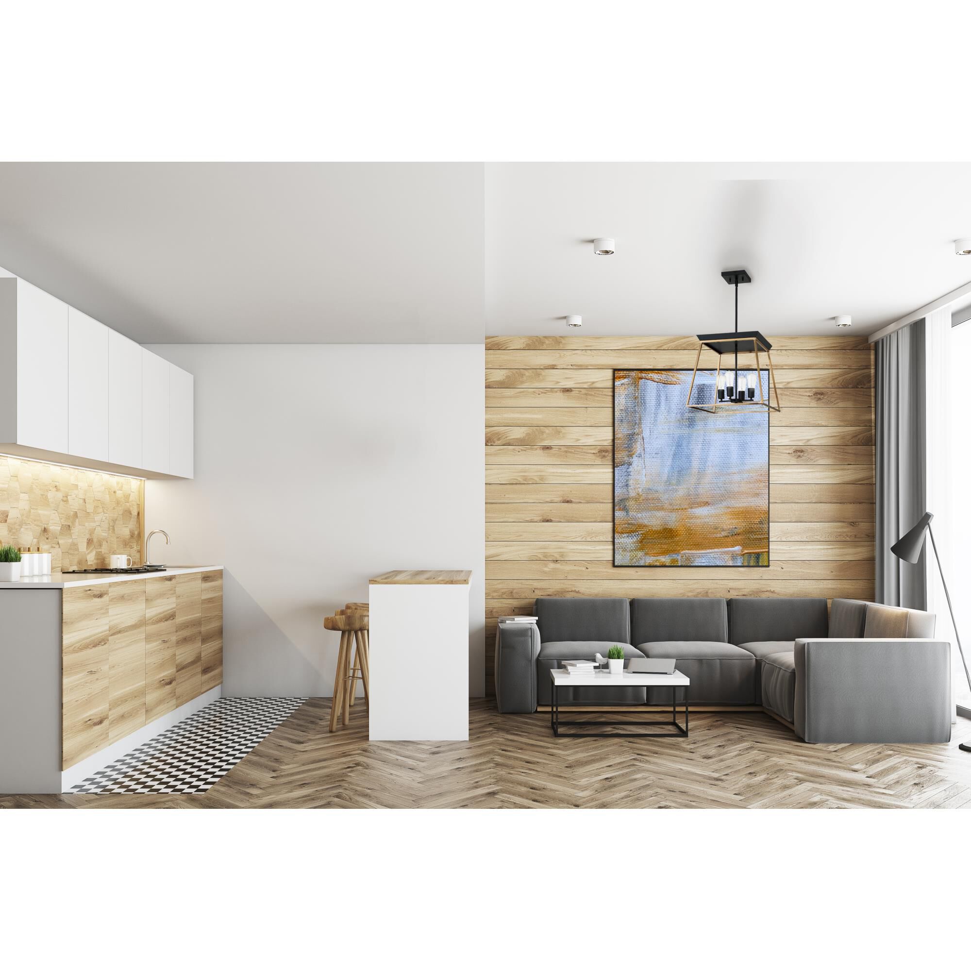 Shown in Brushed Gold And Matte Black finish