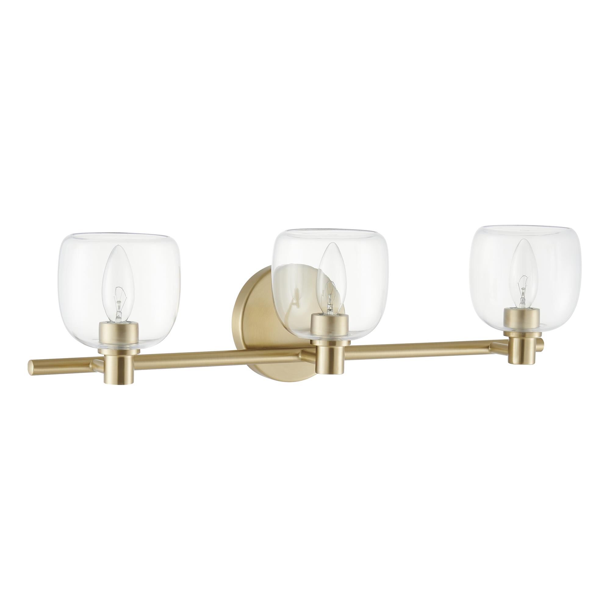 Shown in Champagne Gold finish and Clear glass