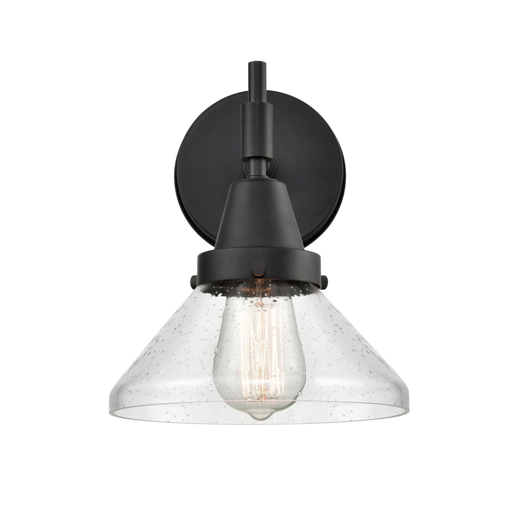 Shown in Matte Black finish and Seedy Caden glass