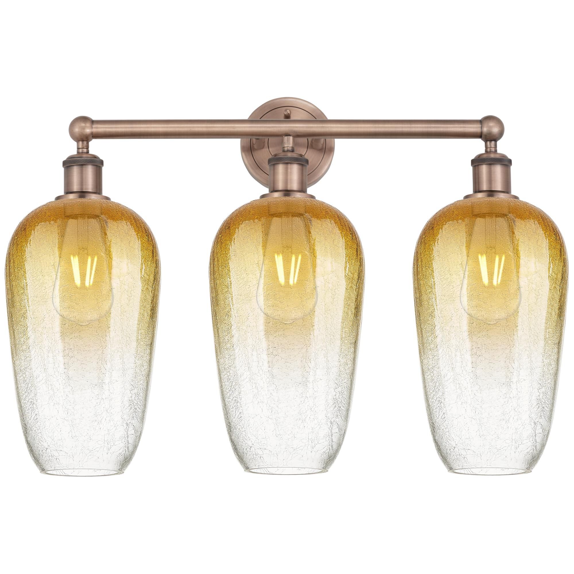 Shown in Antique Copper finish and Amber glass