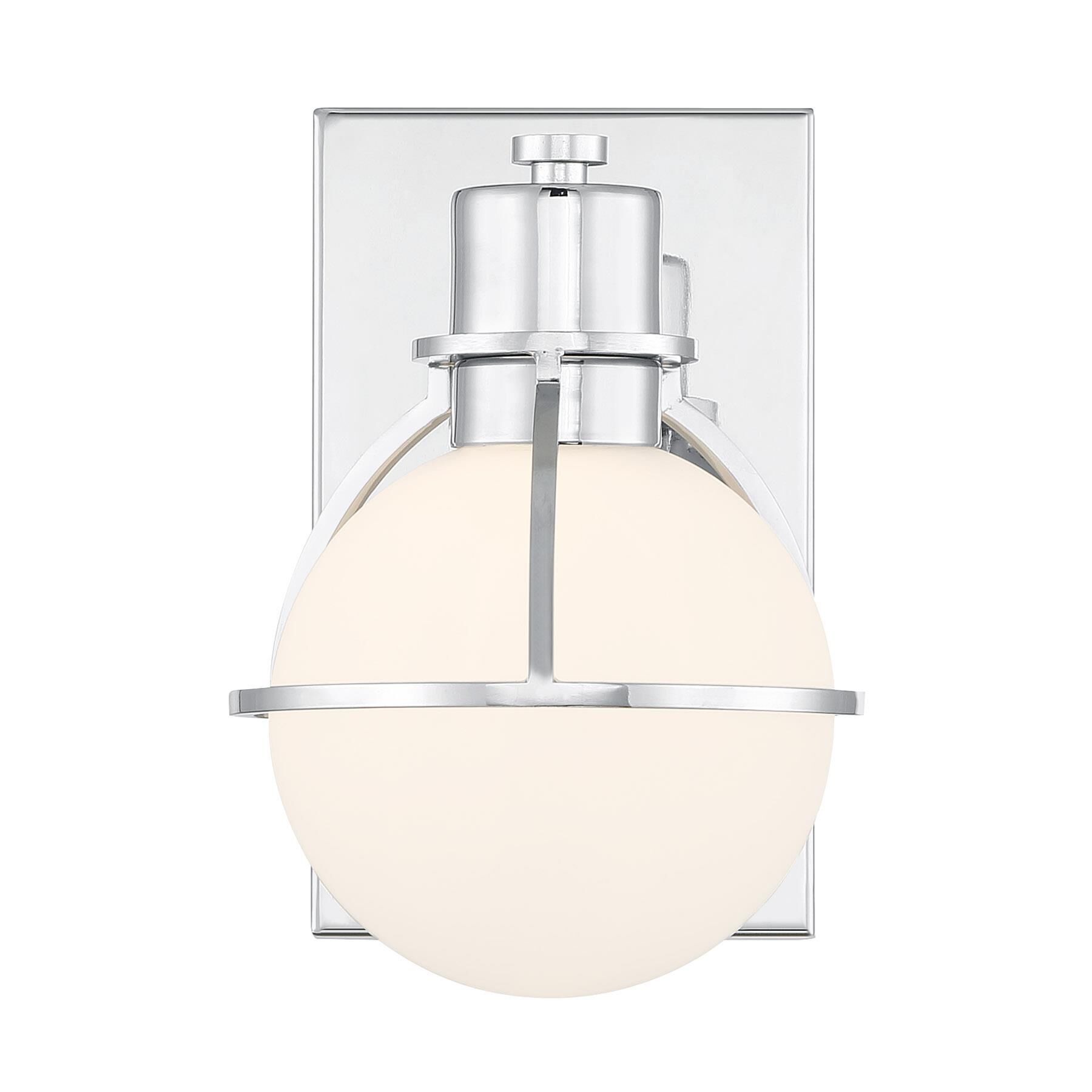 Shown in Chrome finish and Opal glass