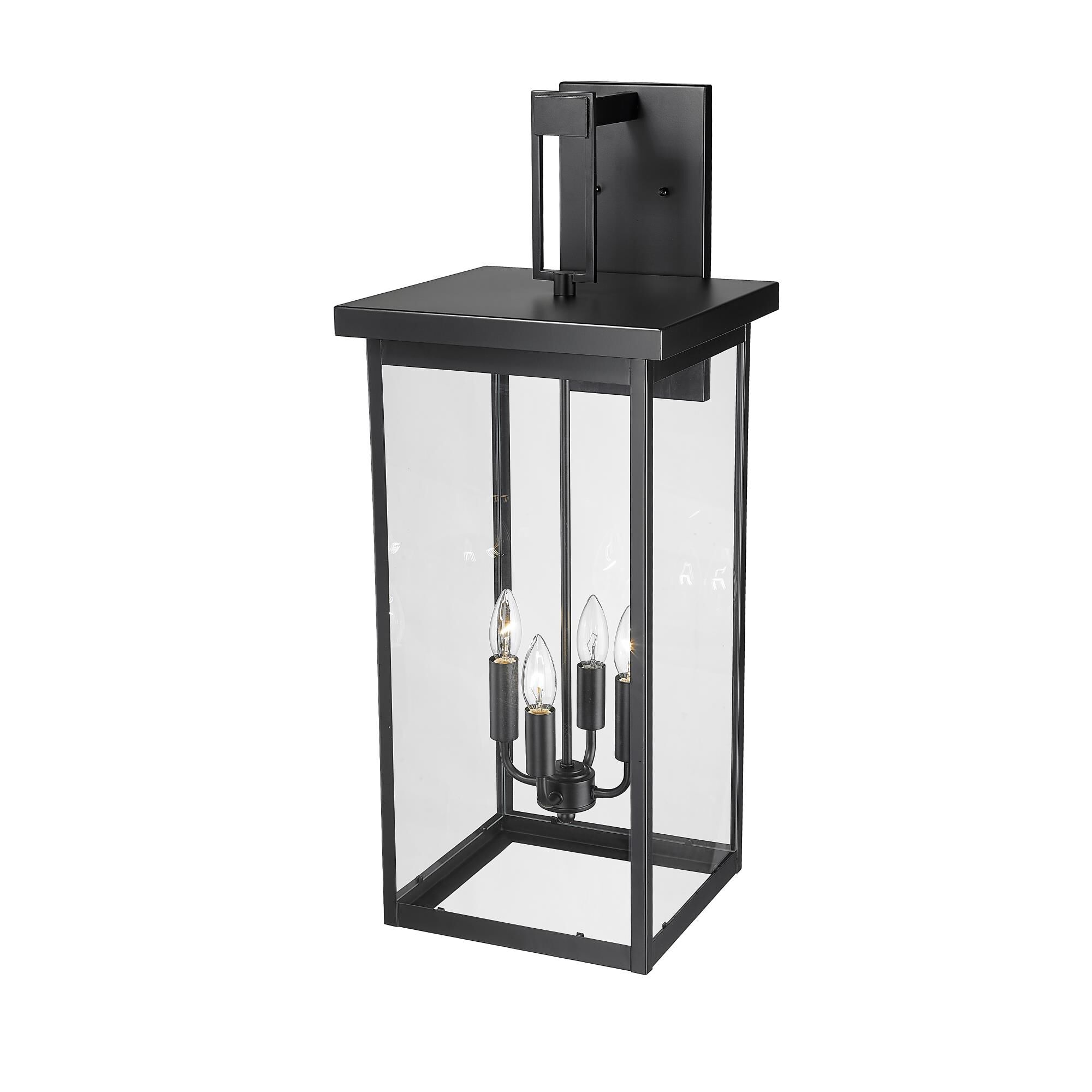 Shown in Powder Coated Black finish and Clear glass