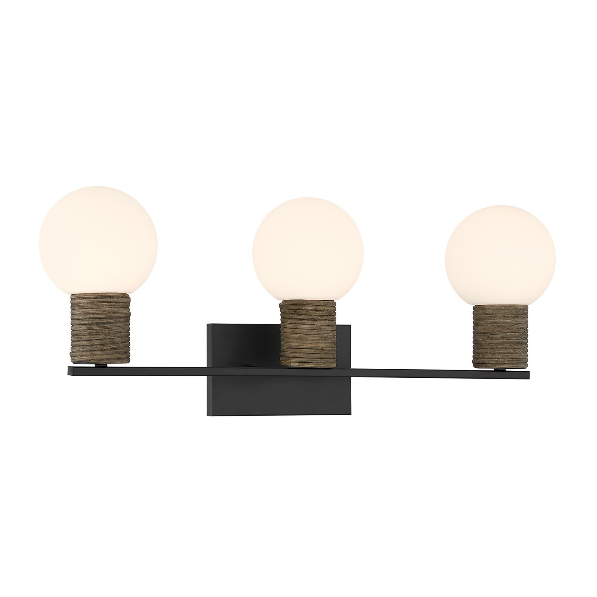 Shown in Matte Black finish and White Opal glass