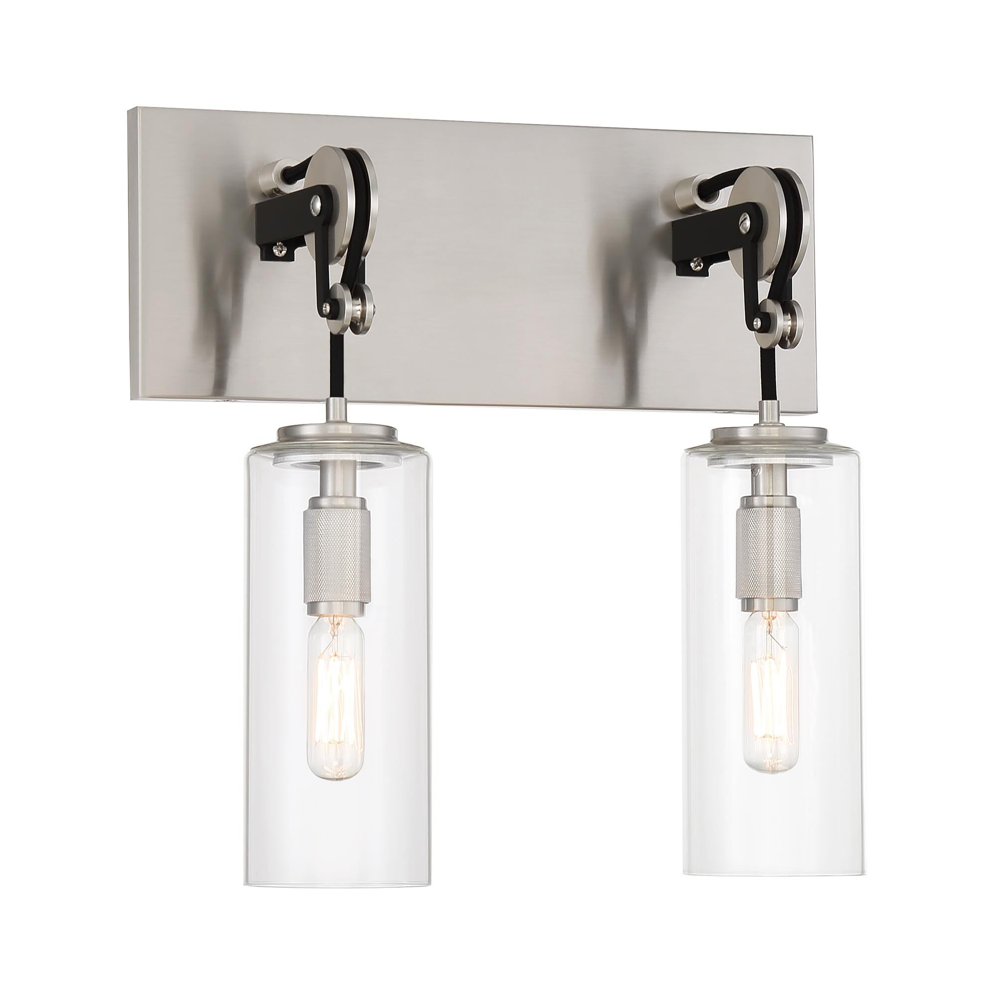 Shown in Coal with Brushed Nickel finish and Clear glass