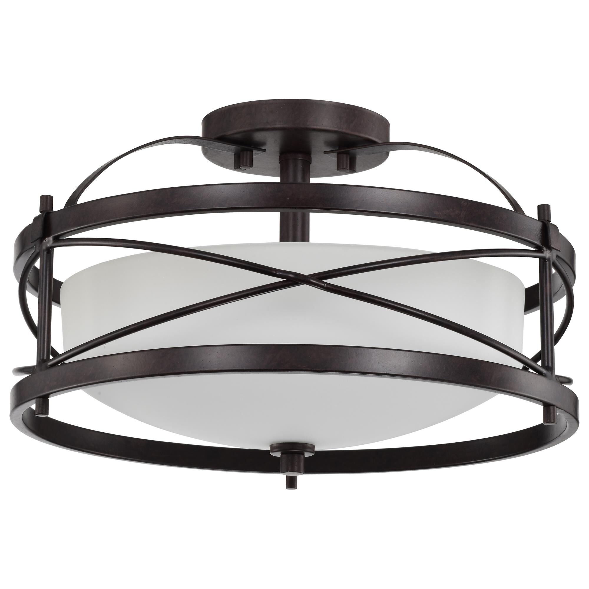 Ginger 14 Inch 2 Light Semi Flush Mount by Nuvo Lighting