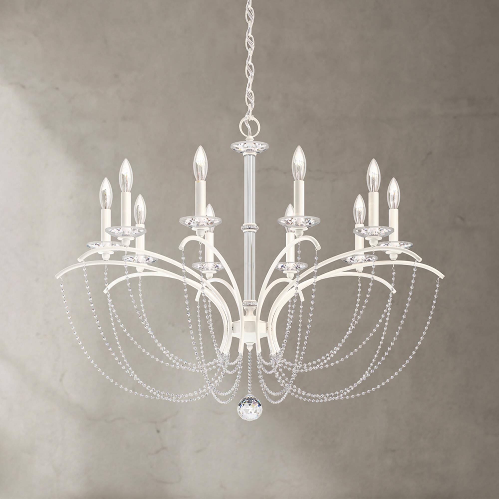 Shown in White finish and Clear Optic crystal