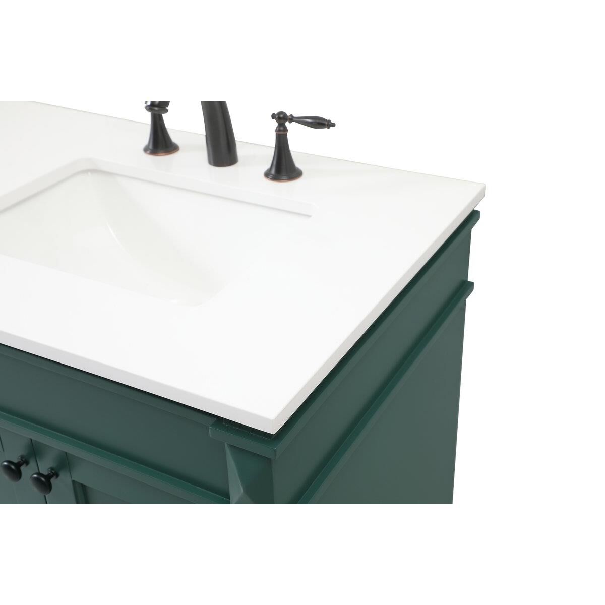 Shown in Green finish and Single Bathroom Vanity accent