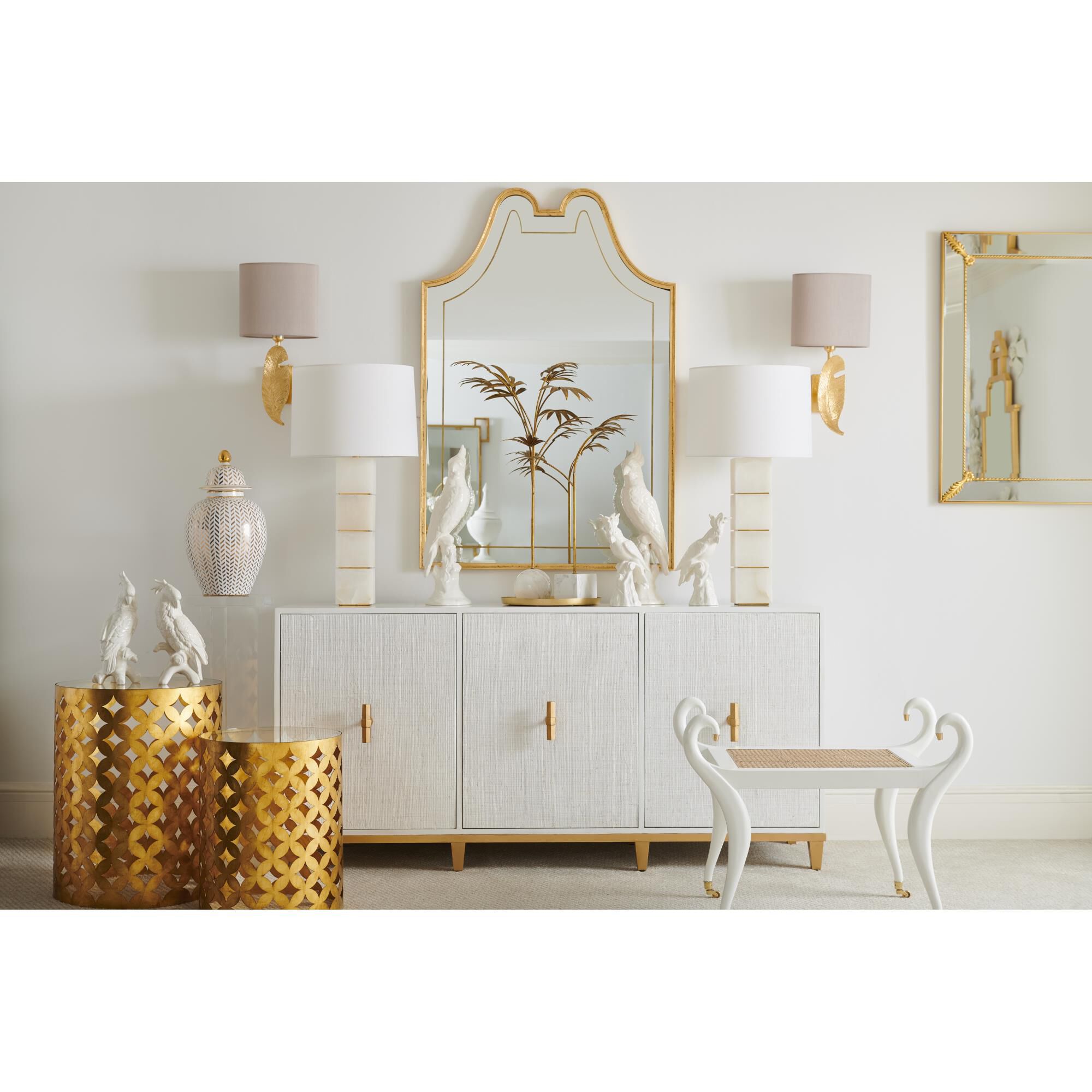 Elizabeth Wicker Stacked Alabaster 31 Inch Table Lamp by Chelsea House