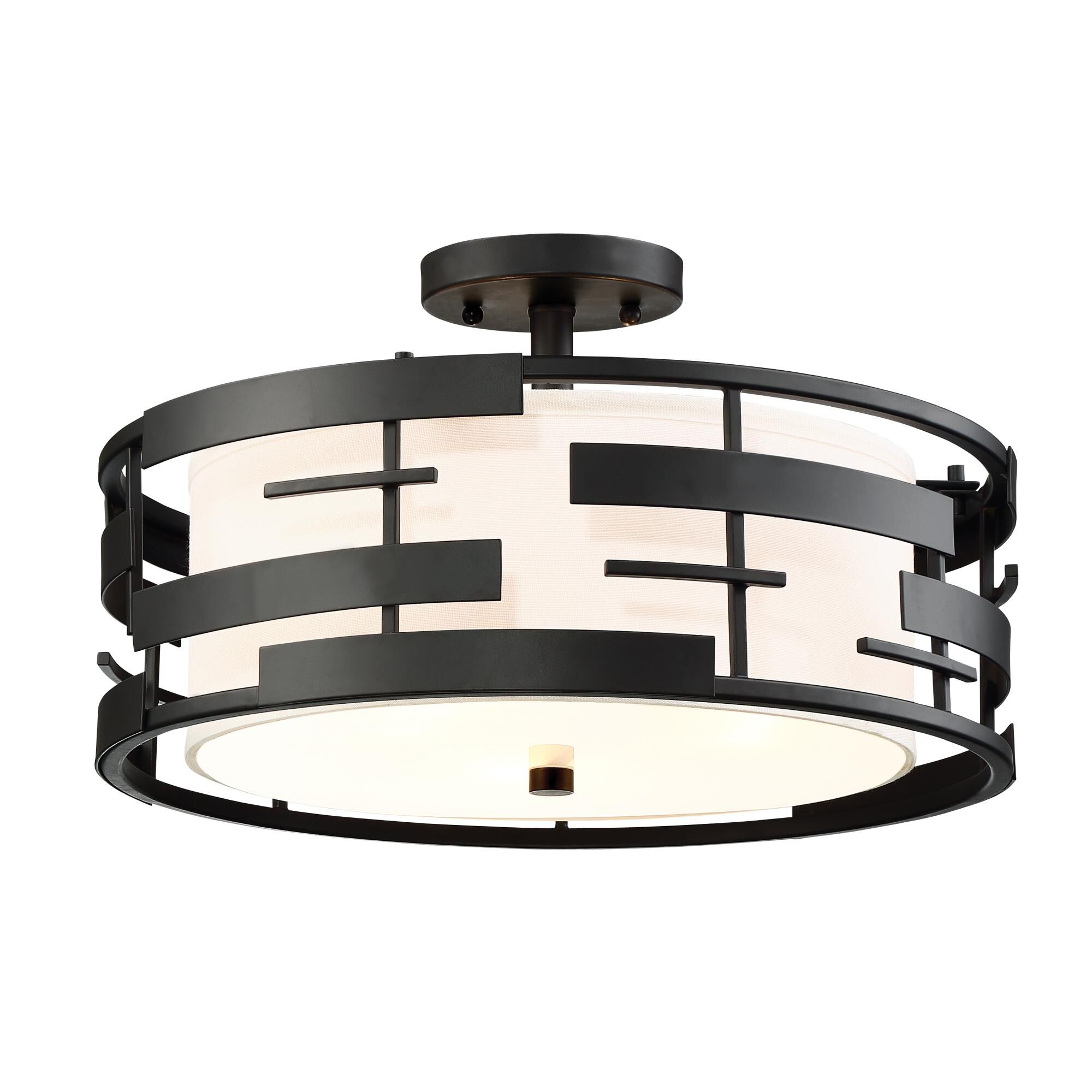 Lansing 16 Inch 3 Light Semi Flush Mount by Nuvo Lighting