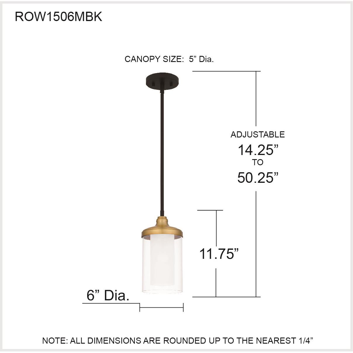Quoizel Rowland 6 Inch Mini Pendant