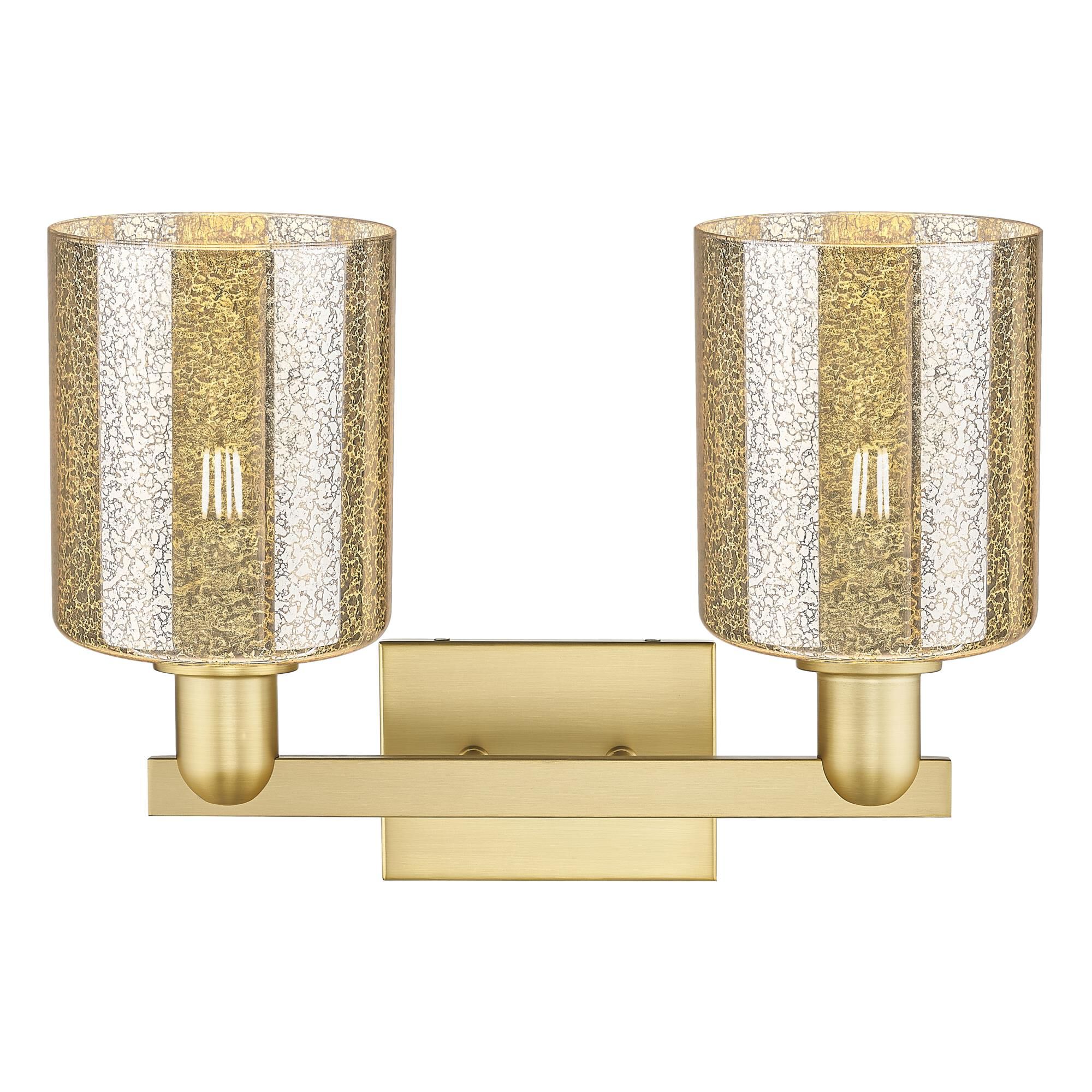 Shown in Satin Gold finish and Mercury glass