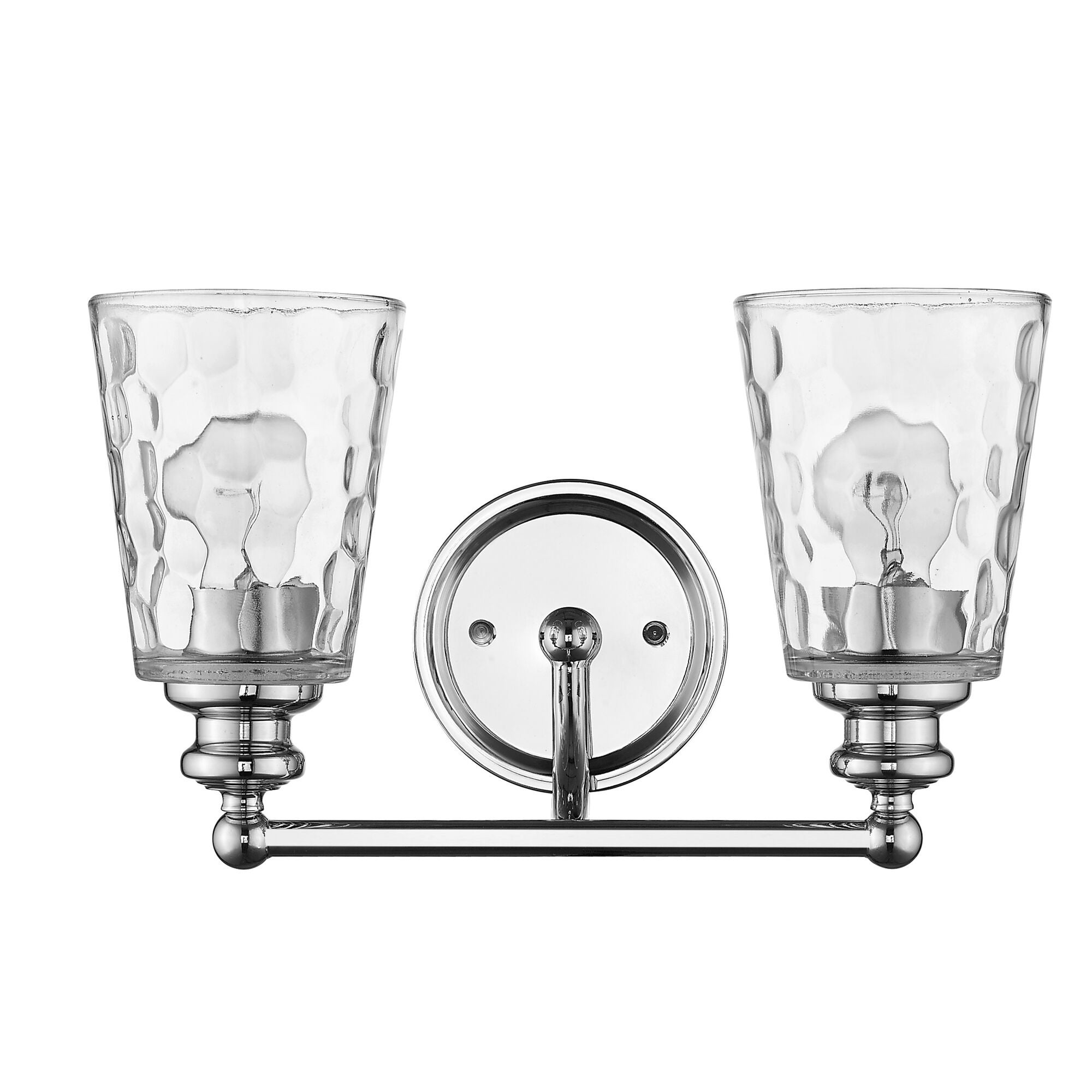 Shown in Chrome finish and Clear glass and Clear, Optic Cone Shaped Glass shade