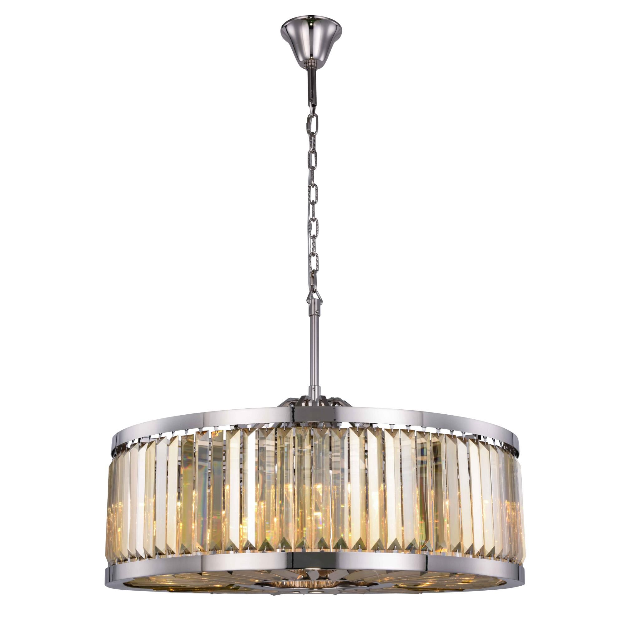 Shown in Polished Nickel finish and Royal Cut crystal and Golden Teak (Smoky) accent