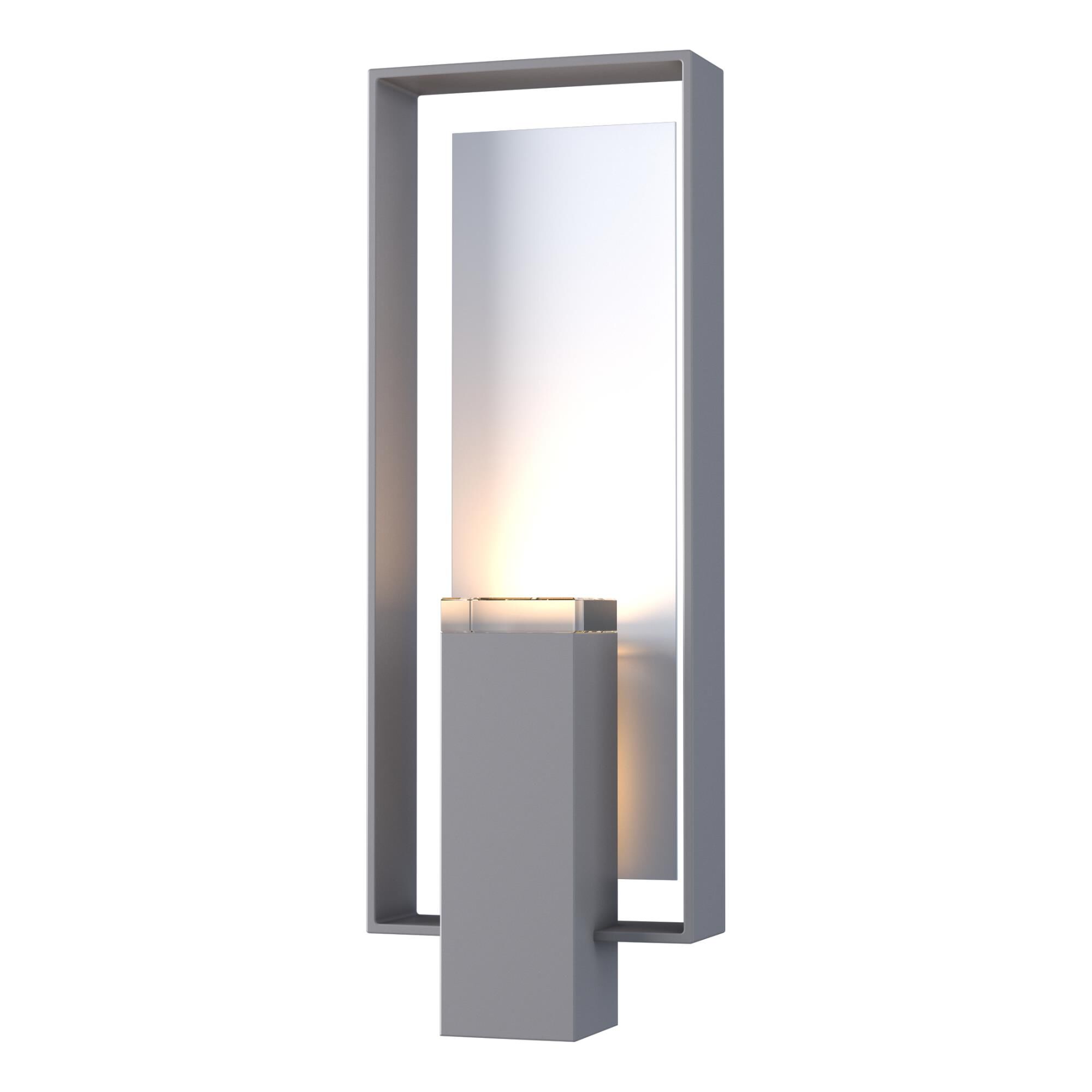Shown in Coastal Burnished Steel finish and Clear glass and Coastal White accent