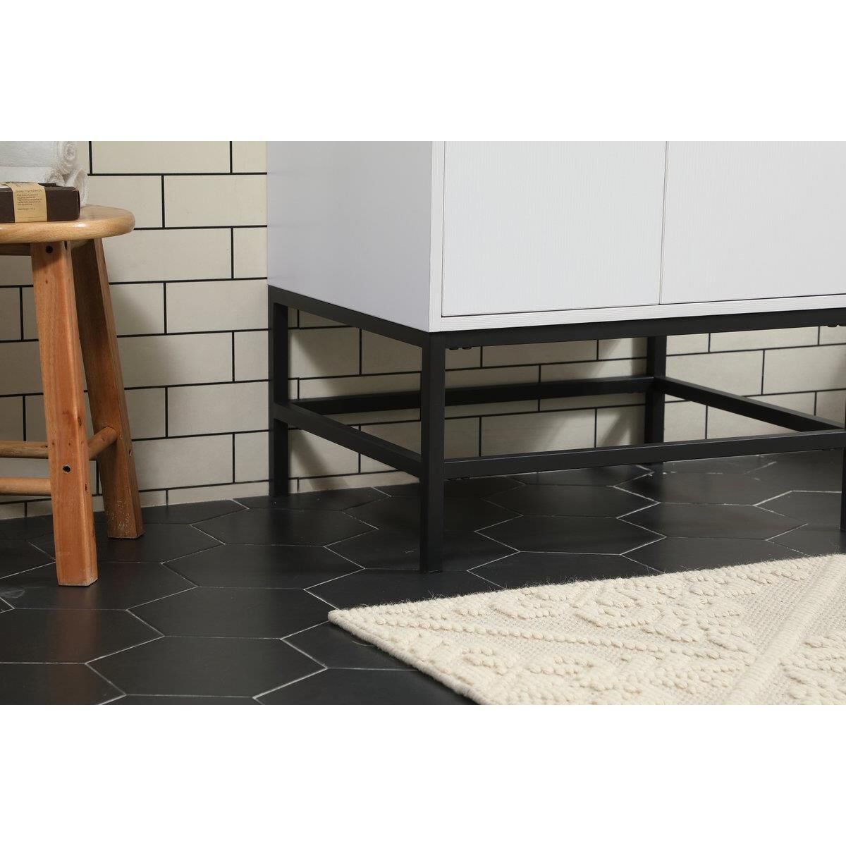 Shown in White finish and Without Backsplash accent