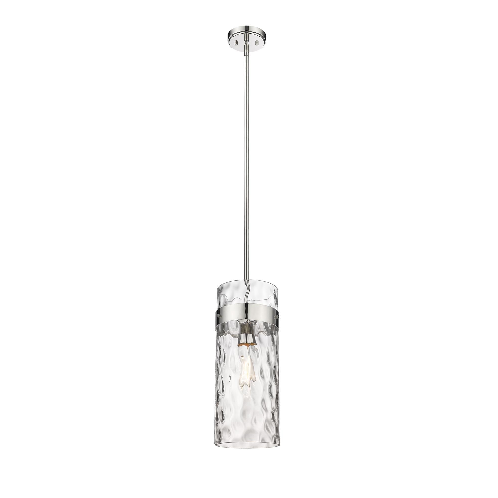 Shown in Polished Nickel finish and Glass shade
