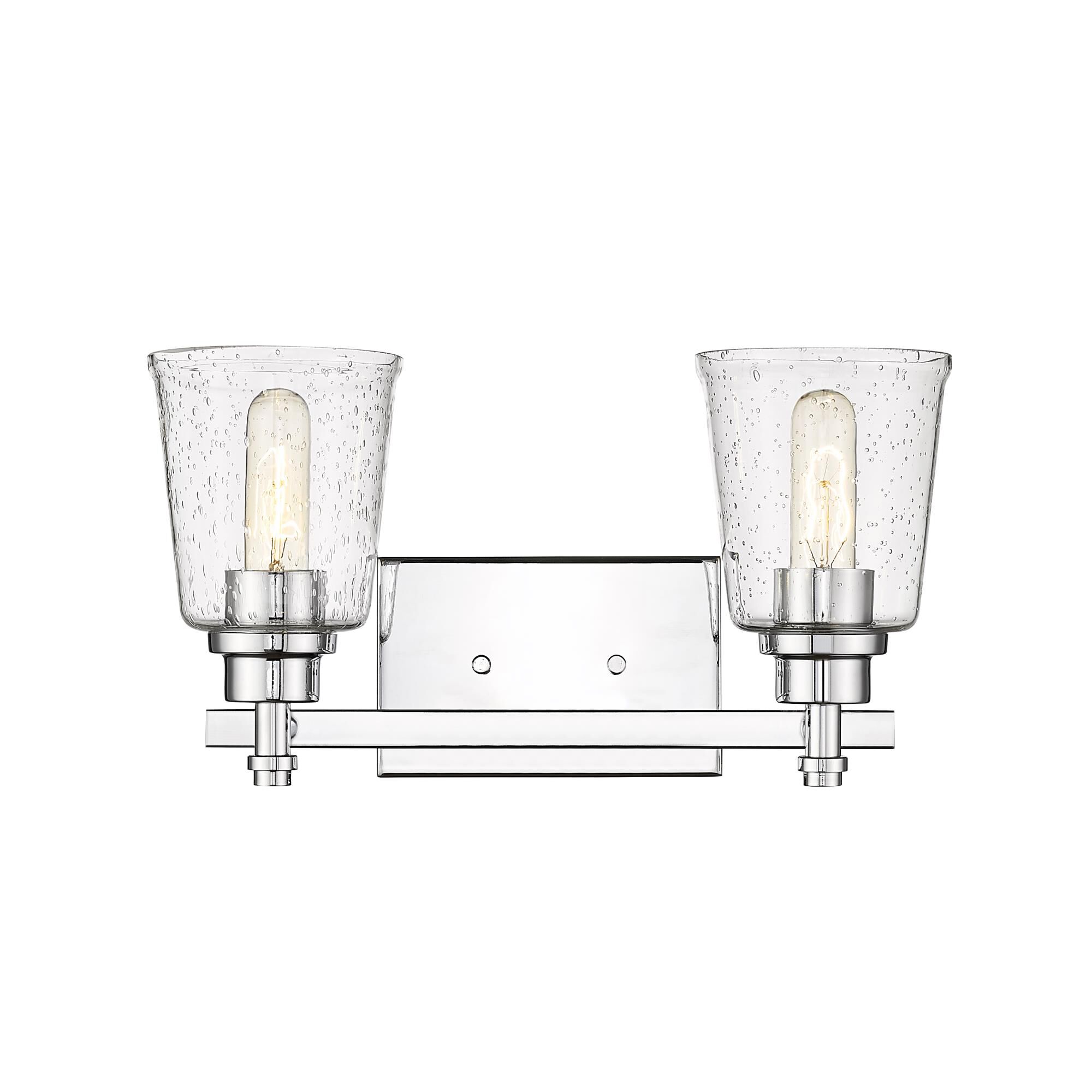 Shown in Chrome finish and Glass shade