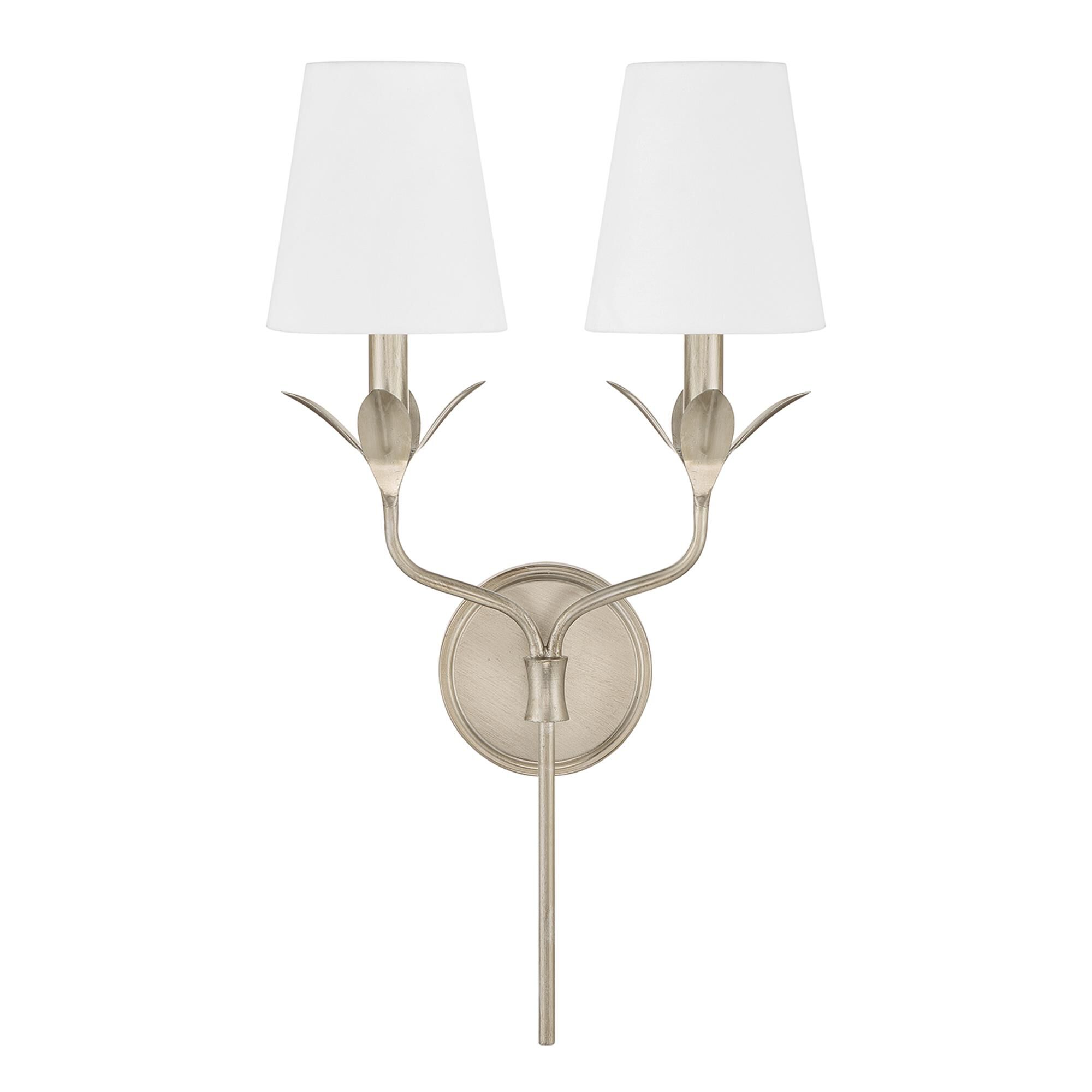 Shown in Antique Silver finish and Silk shade